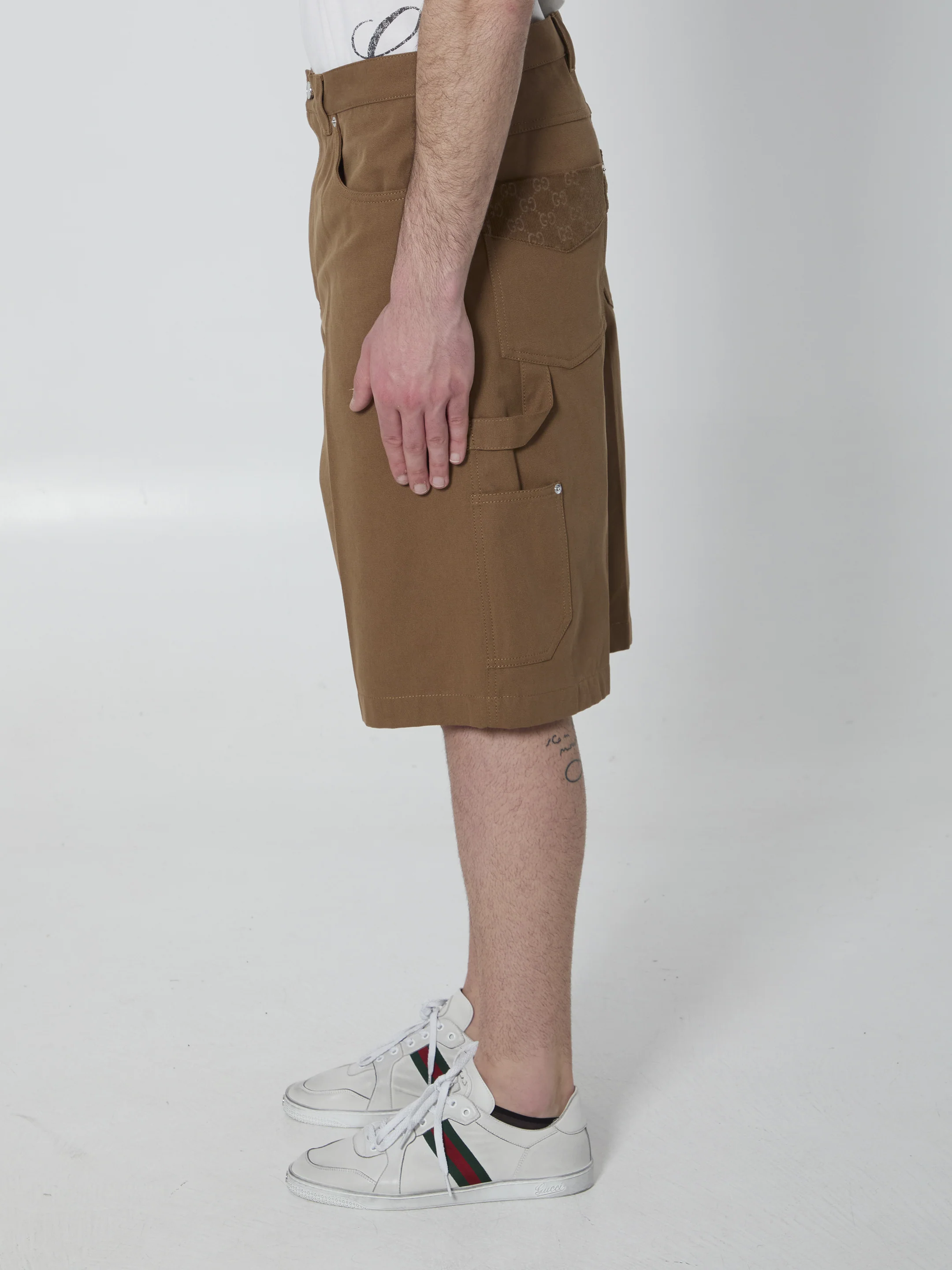 Camel denim Bermuda shorts - Image 3