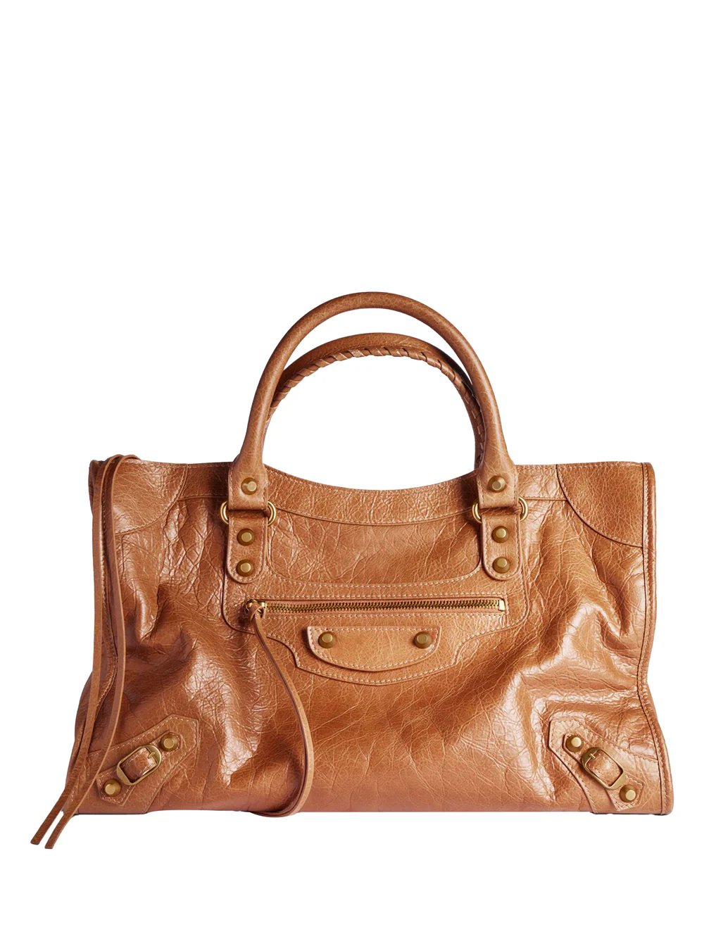 CAMEL LEATHER MEDIUM LE CITY SHOPPING BAG