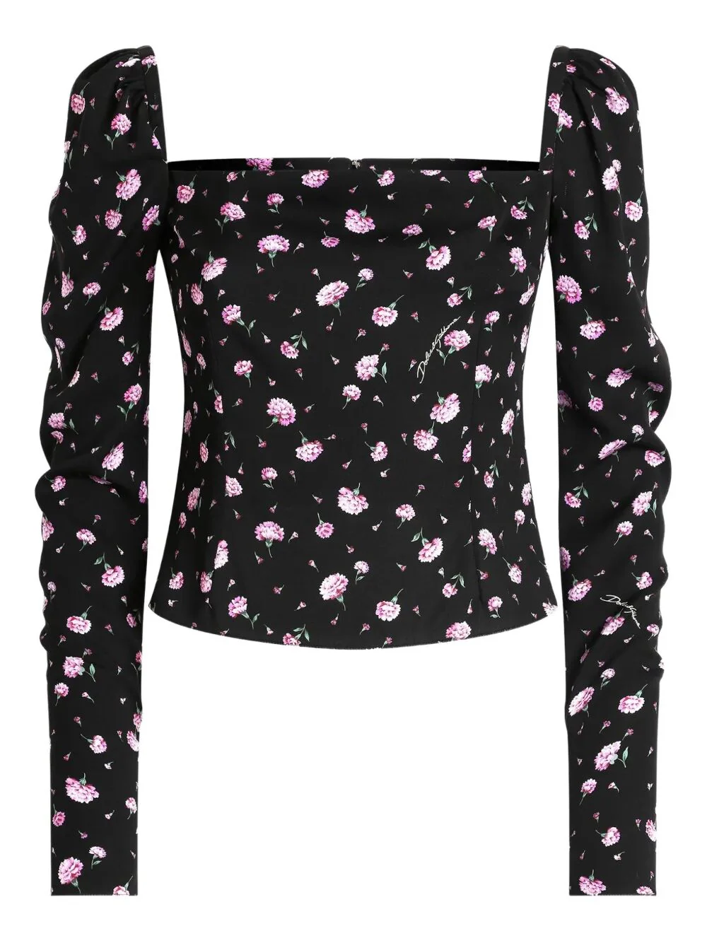 CARNATIONS-PRINT SILK TOP