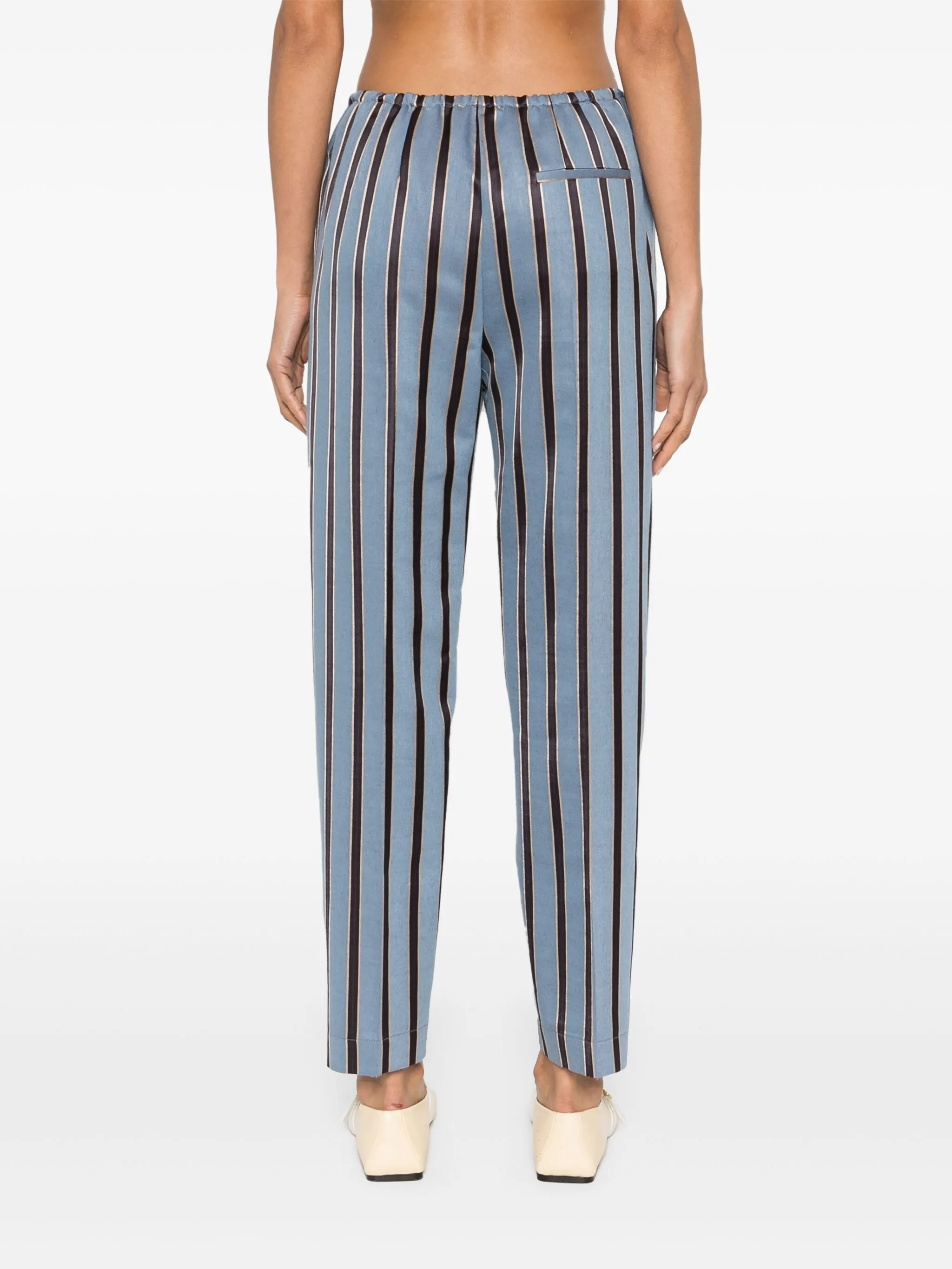 CIEL WOOL SATIN STRIPE PANTS - Image 3