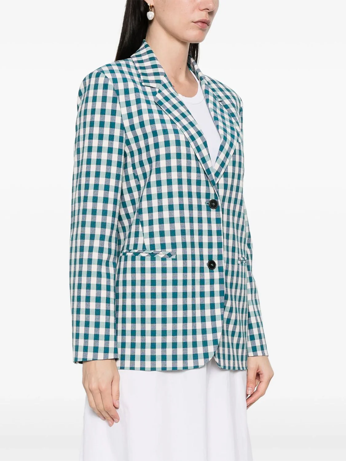 COTTON GINGHAM OVERSIZED JACKET - Image 3