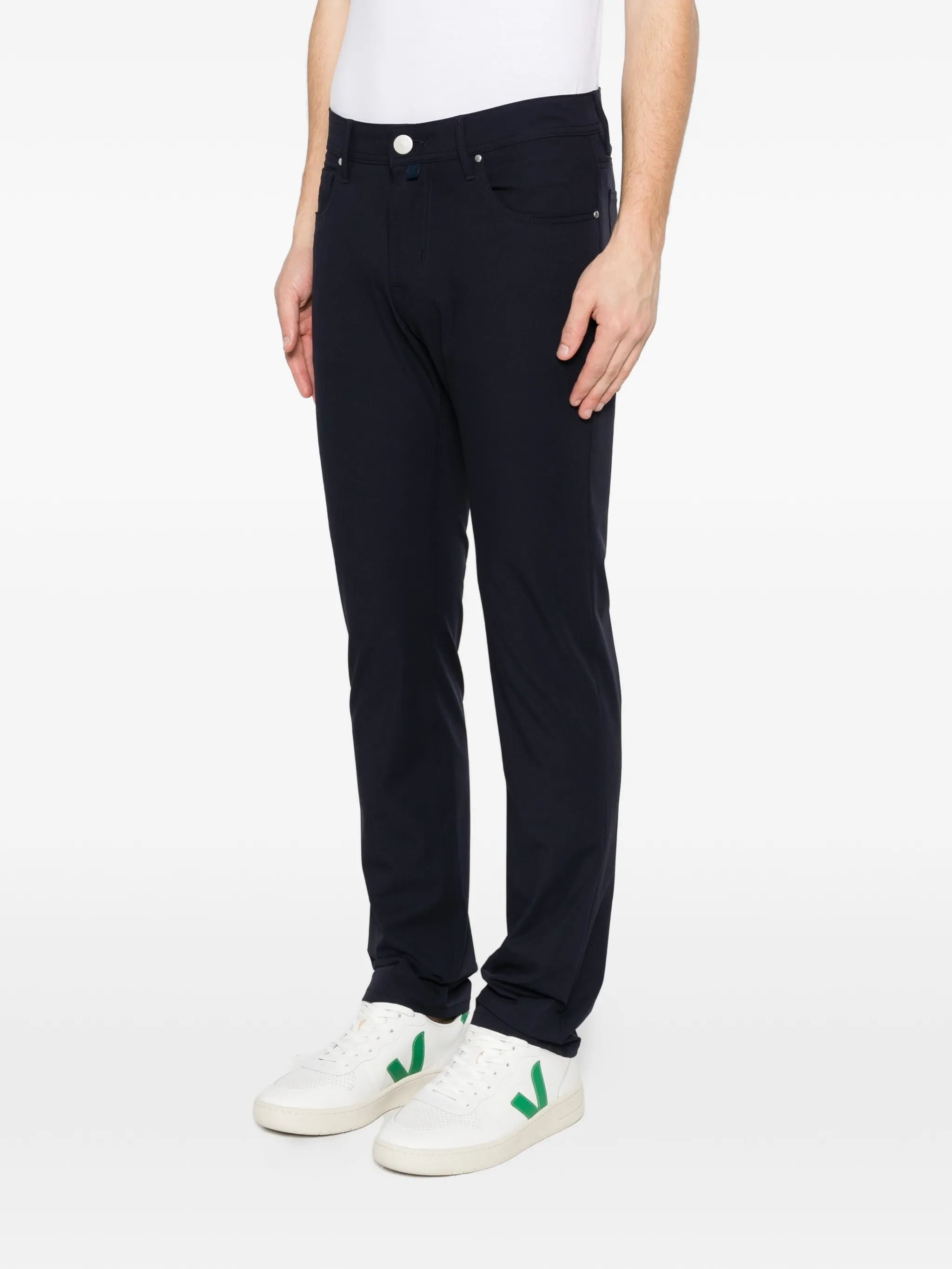 DARK BLUE POLYAMIDE ZIPPER PANTS - Image 4