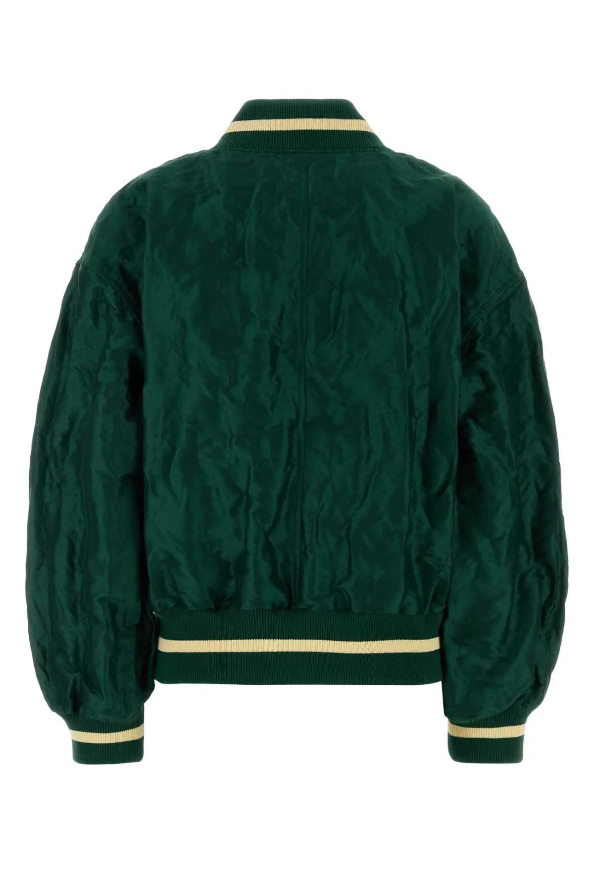 DARK GREEN TECH FABRIC BOMBER JACKET - Image 2
