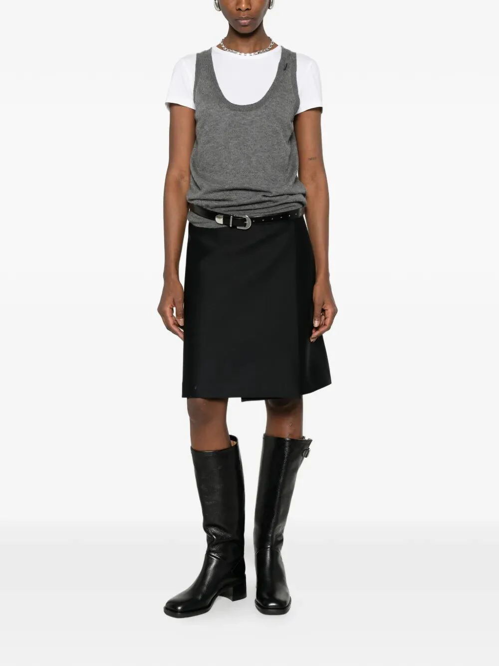 DARK GREY CASHMERE TANK TOP - Image 3