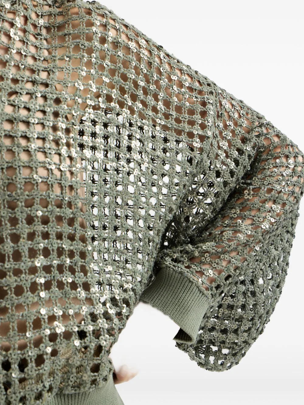 DAZZLING NET EMBROIDERY CARDIGAN IN SILK AND LINEN - Image 5
