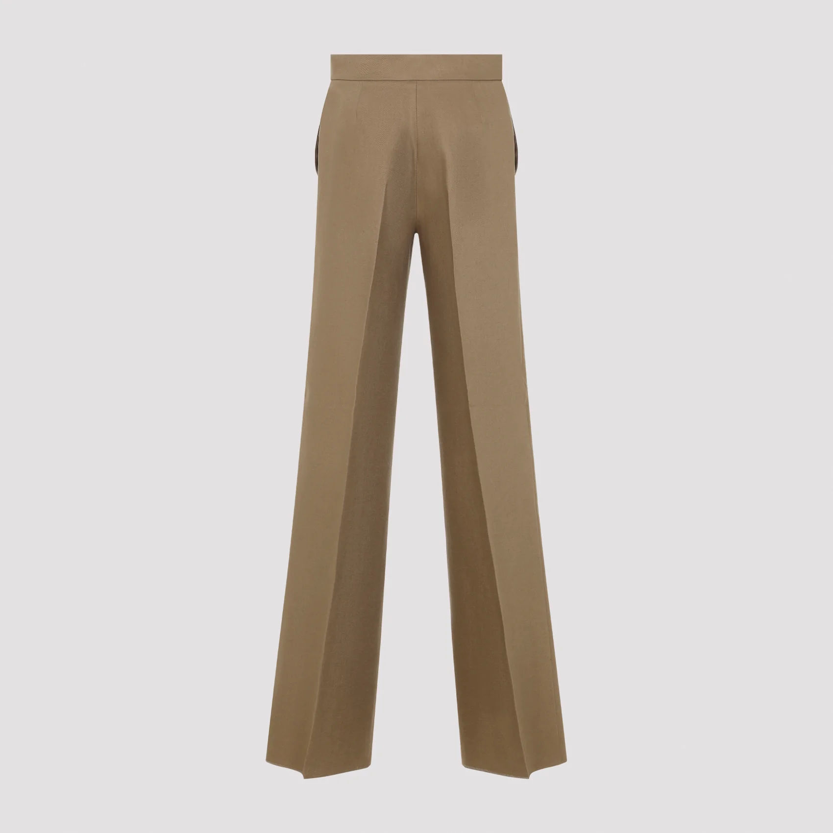 DESERT BROWN LINEN BADESSE REGULAR LINEN PANTS - Image 3