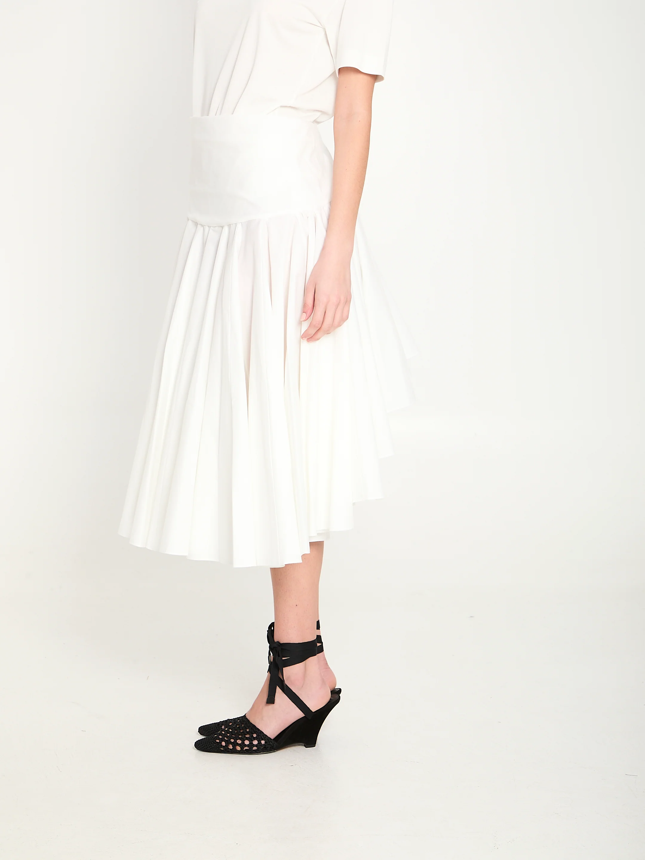 DRAPED MIDI SKIRT WITH GODET - Image 2
