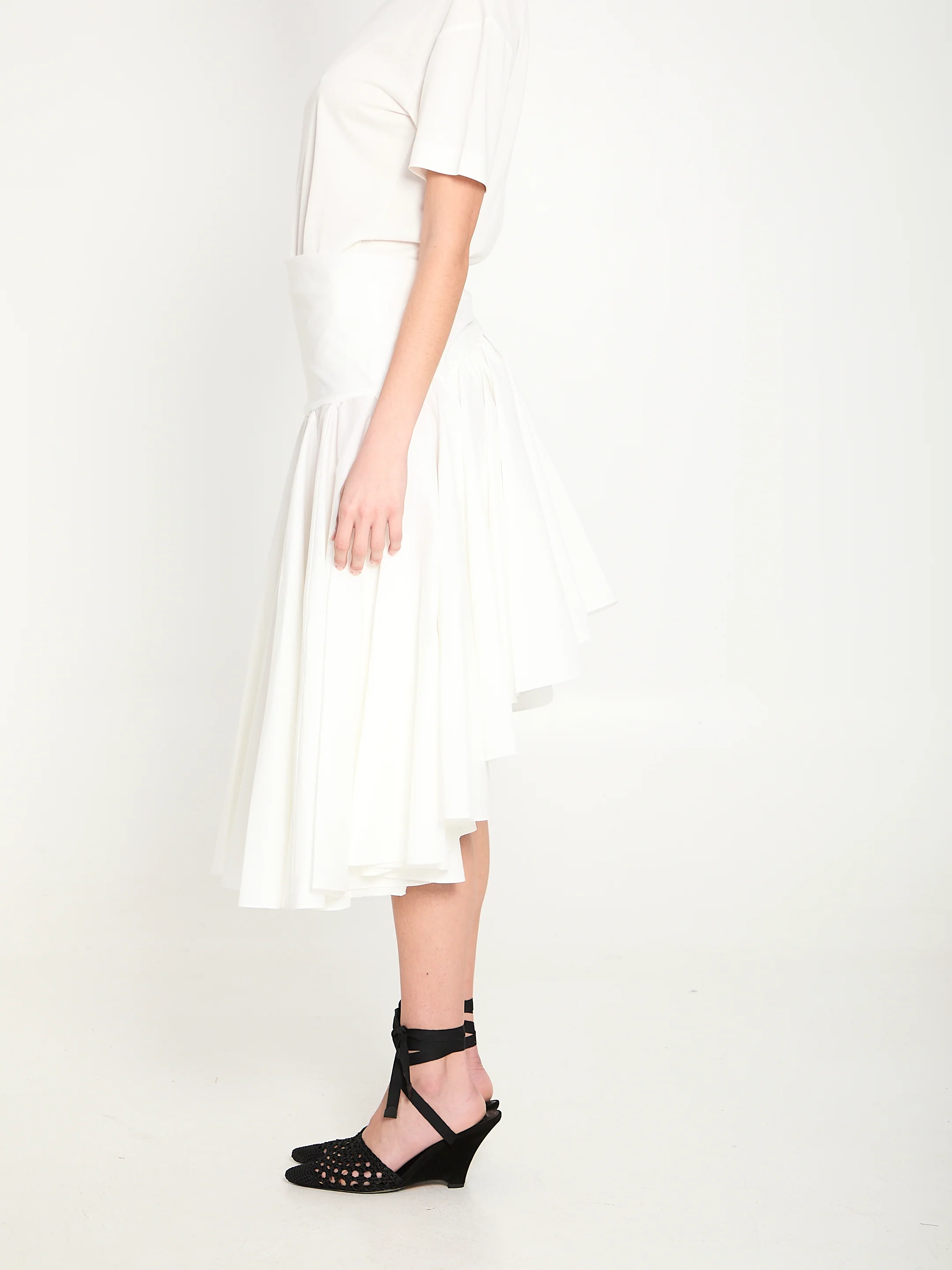 DRAPED MIDI SKIRT WITH GODET - Image 3
