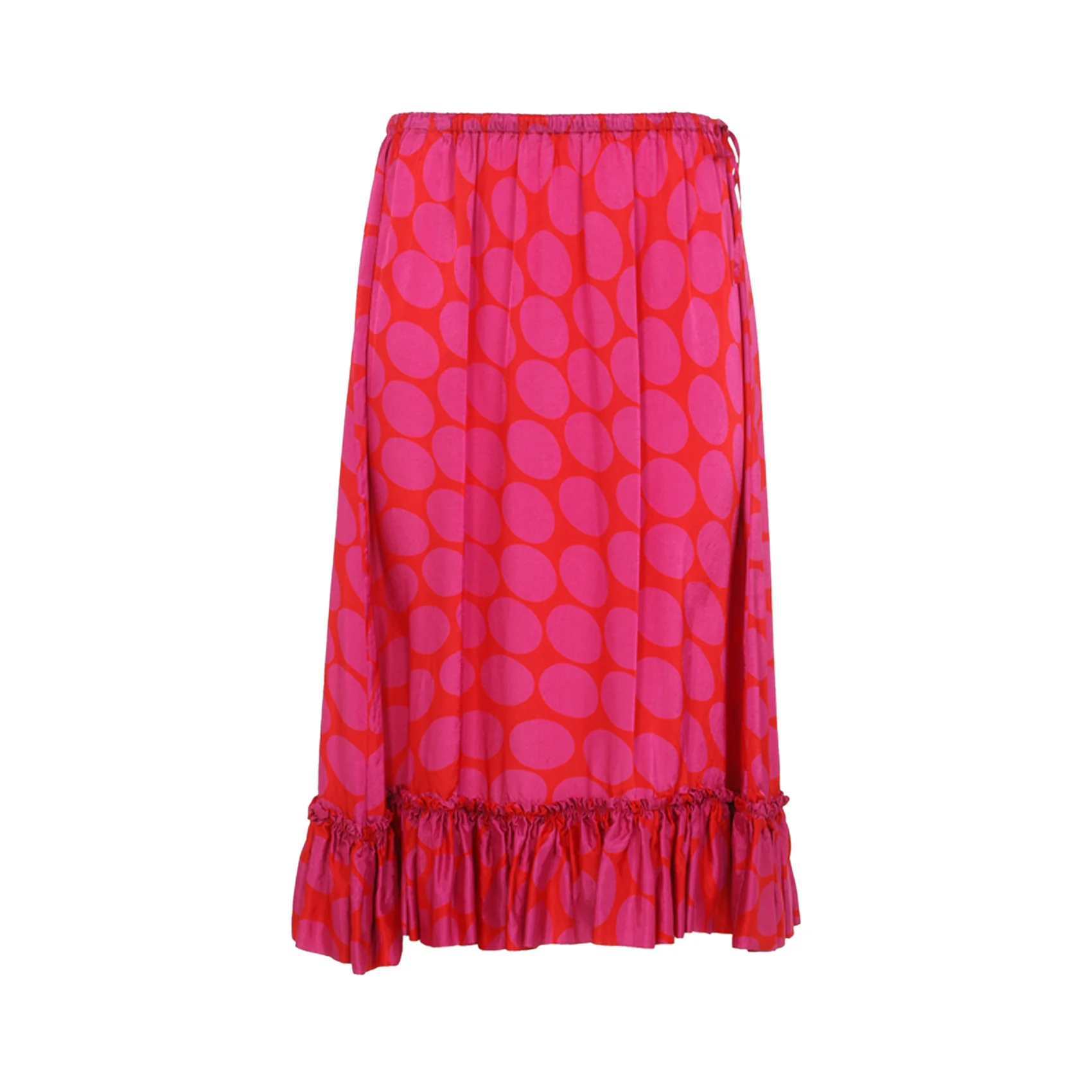FUCHSIA SAMILA VISCOSE MIDI SKIRT
