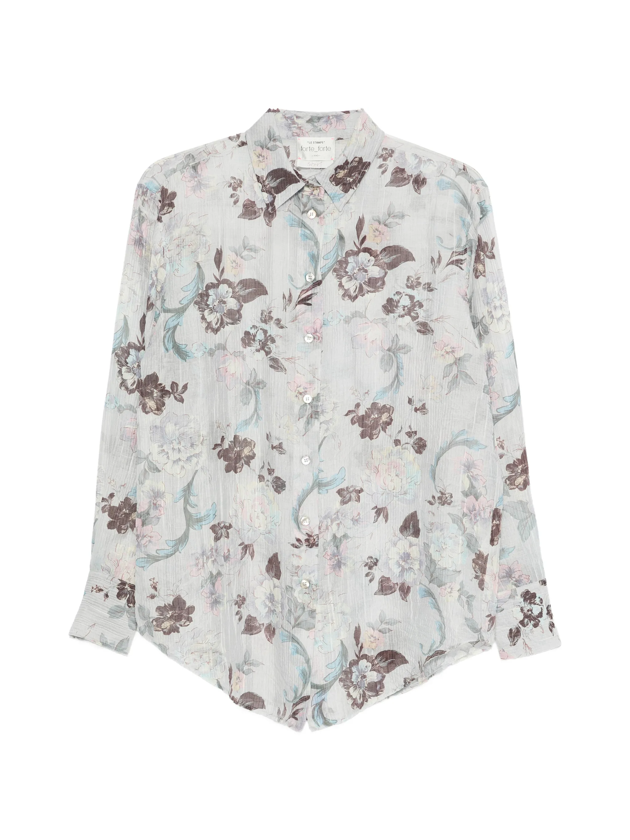 GLICINE PEONIA CREPONNE VOILE SHIRT
