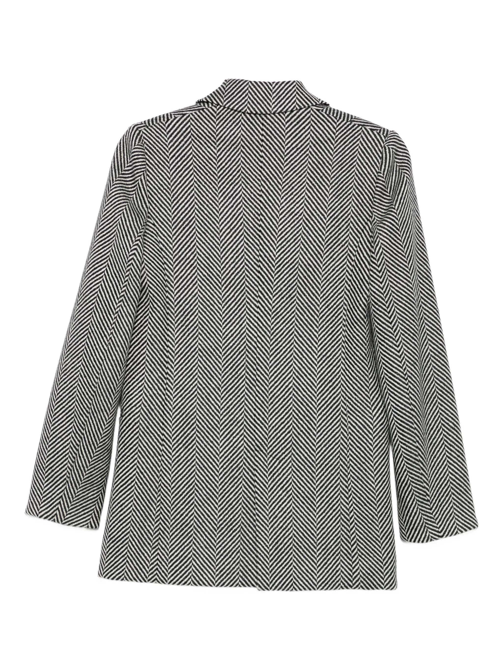 GREY CHEVRON WOOL CHIC JACKET - Image 3