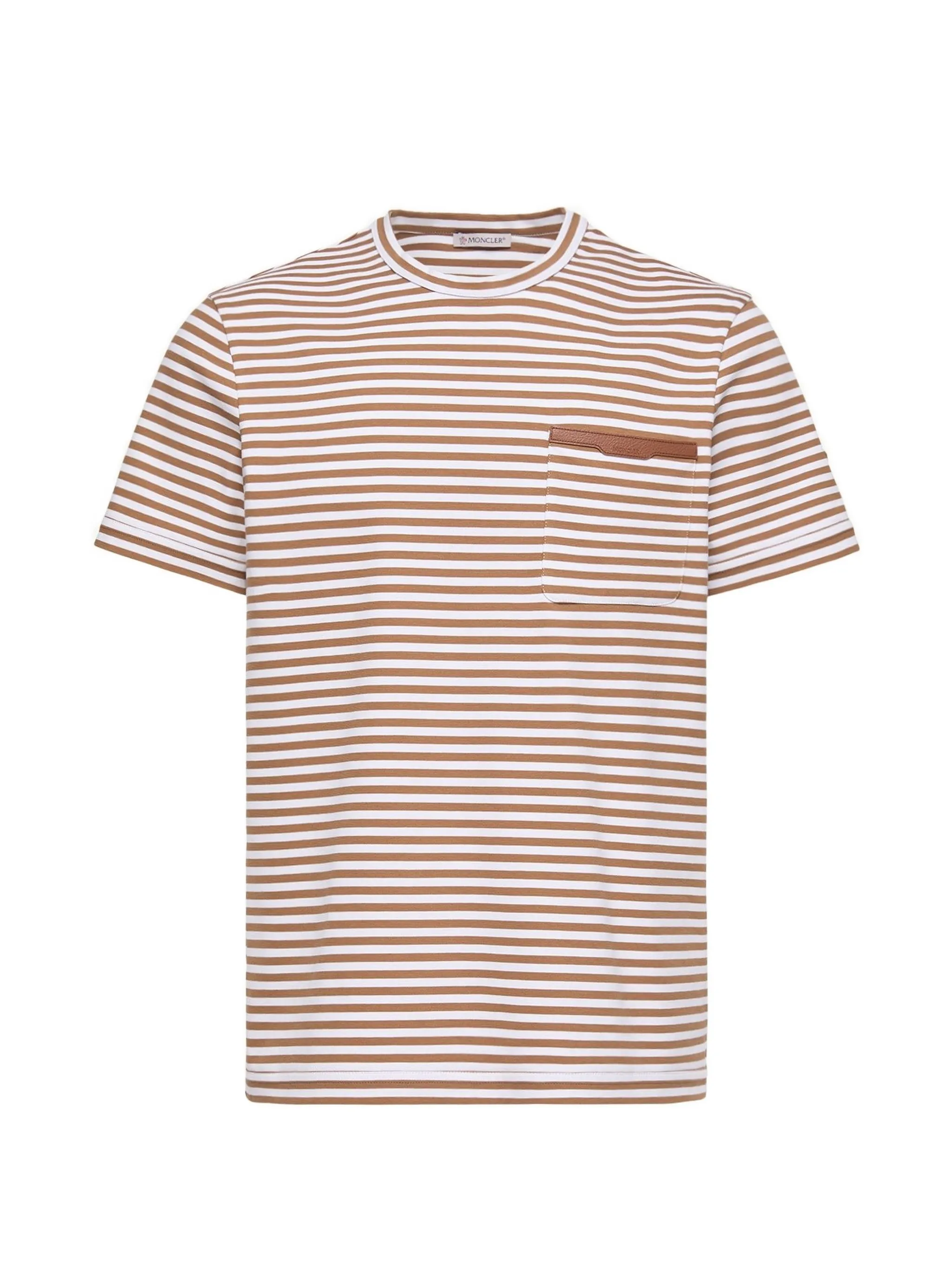 GREY LEATHER COTTON ELASTANE T-SHIRT