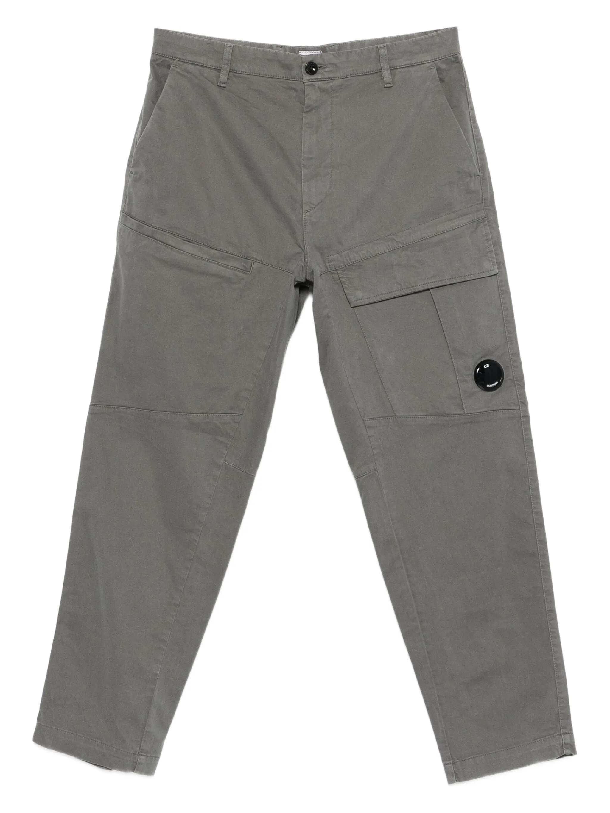 GUNMETAL COTTON ELASTANE CARGO PANTS