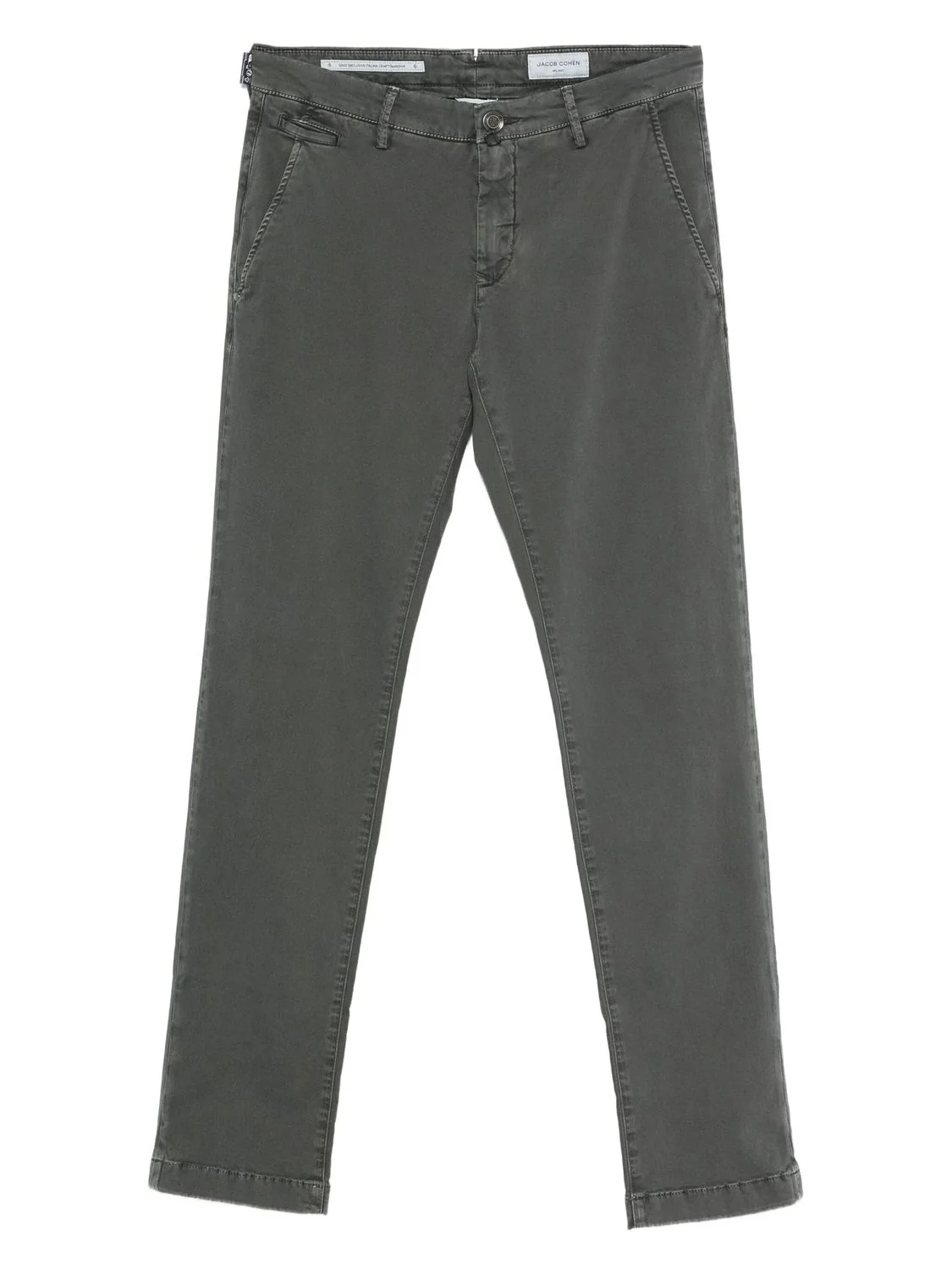 GUNMETAL GREY COTTON ELASTANE PANTS