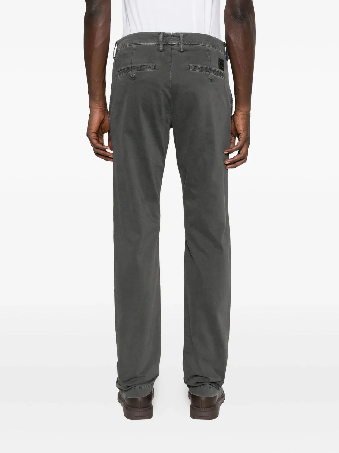 GUNMETAL GREY COTTON ELASTANE PANTS - Image 2