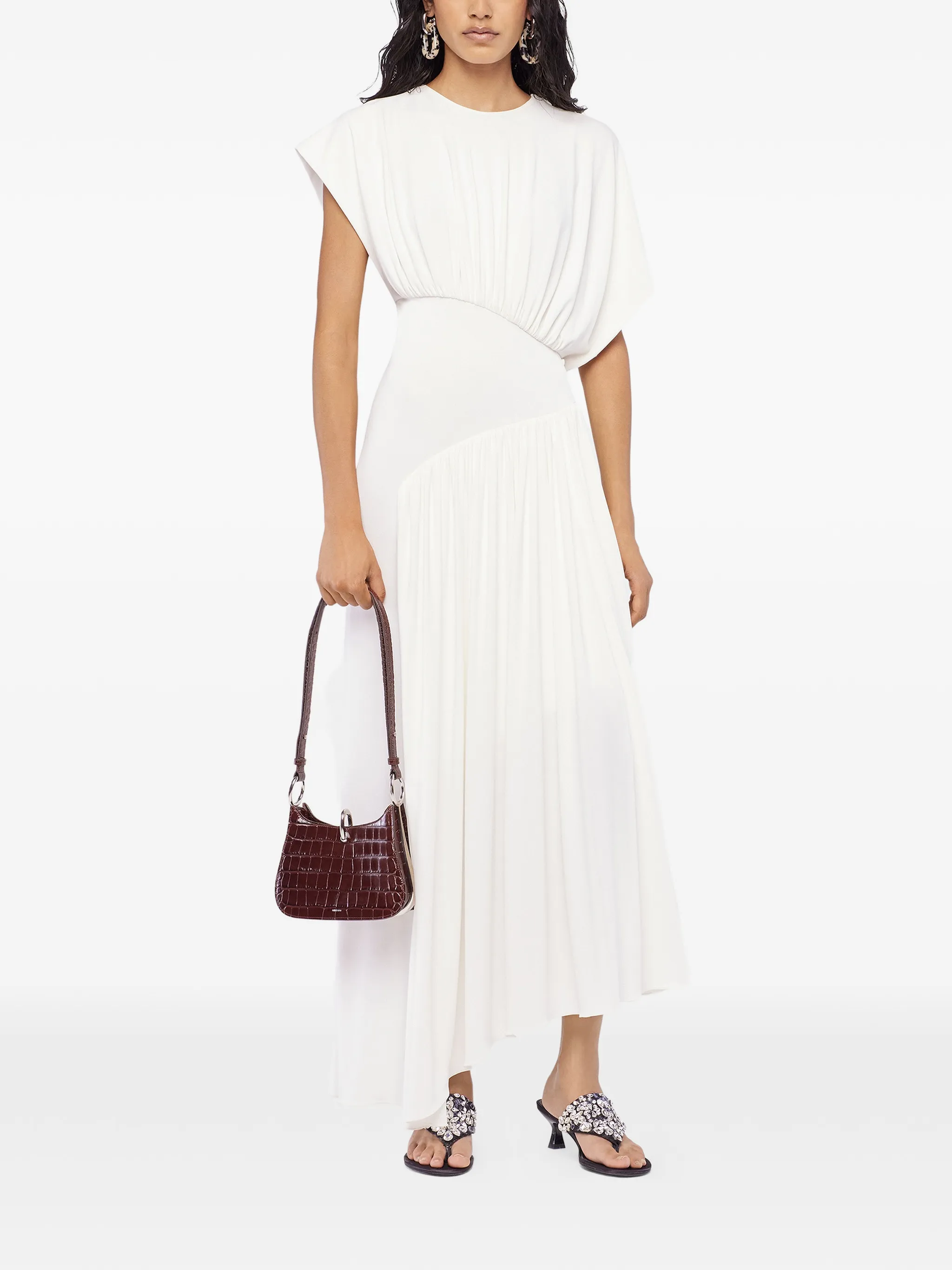 IVORY VISCOSE POLYAMIDE ELASTANE DRESS - Image 3