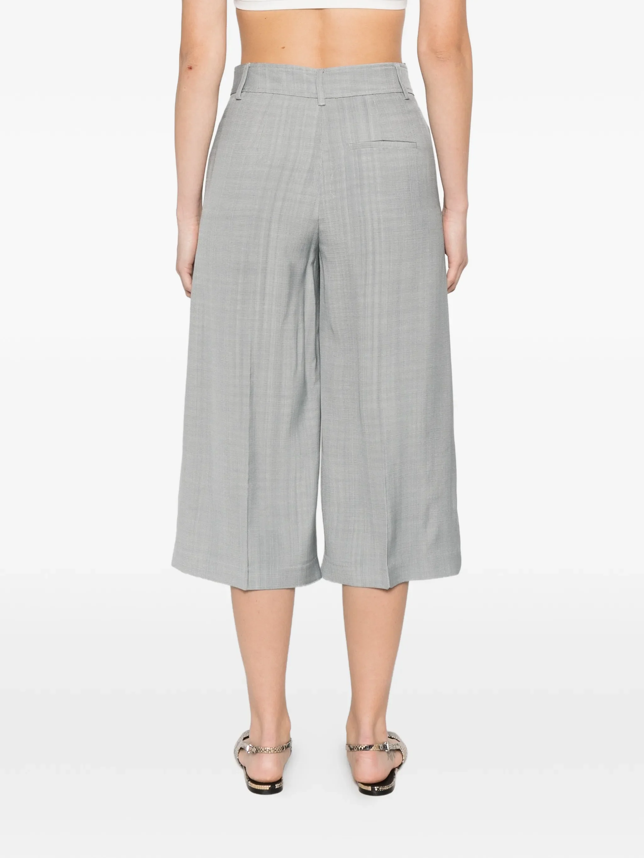 LAGUNE VISCOSE HOPSACK CROPPED PANTS - Image 3