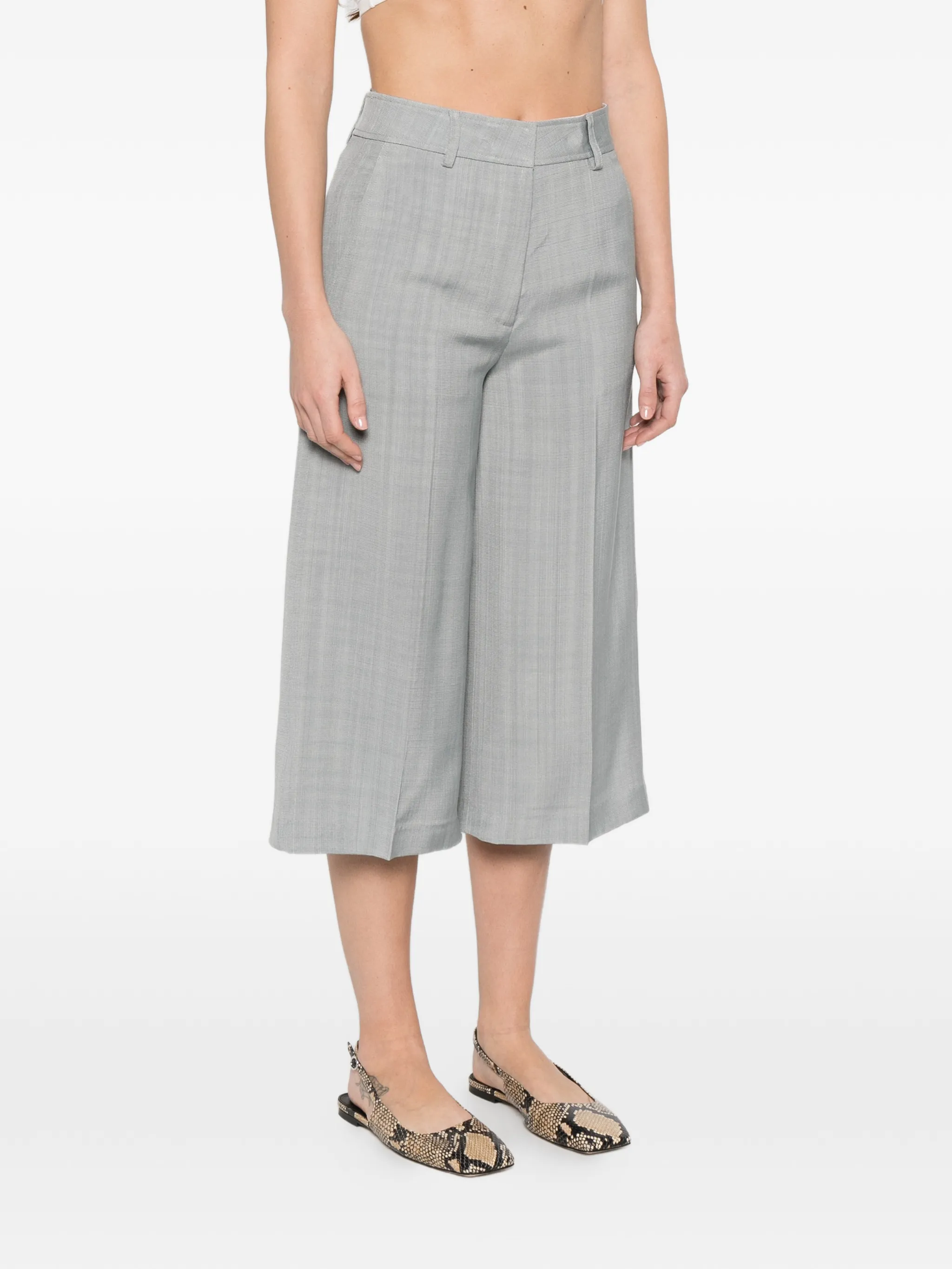 LAGUNE VISCOSE HOPSACK CROPPED PANTS - Image 5