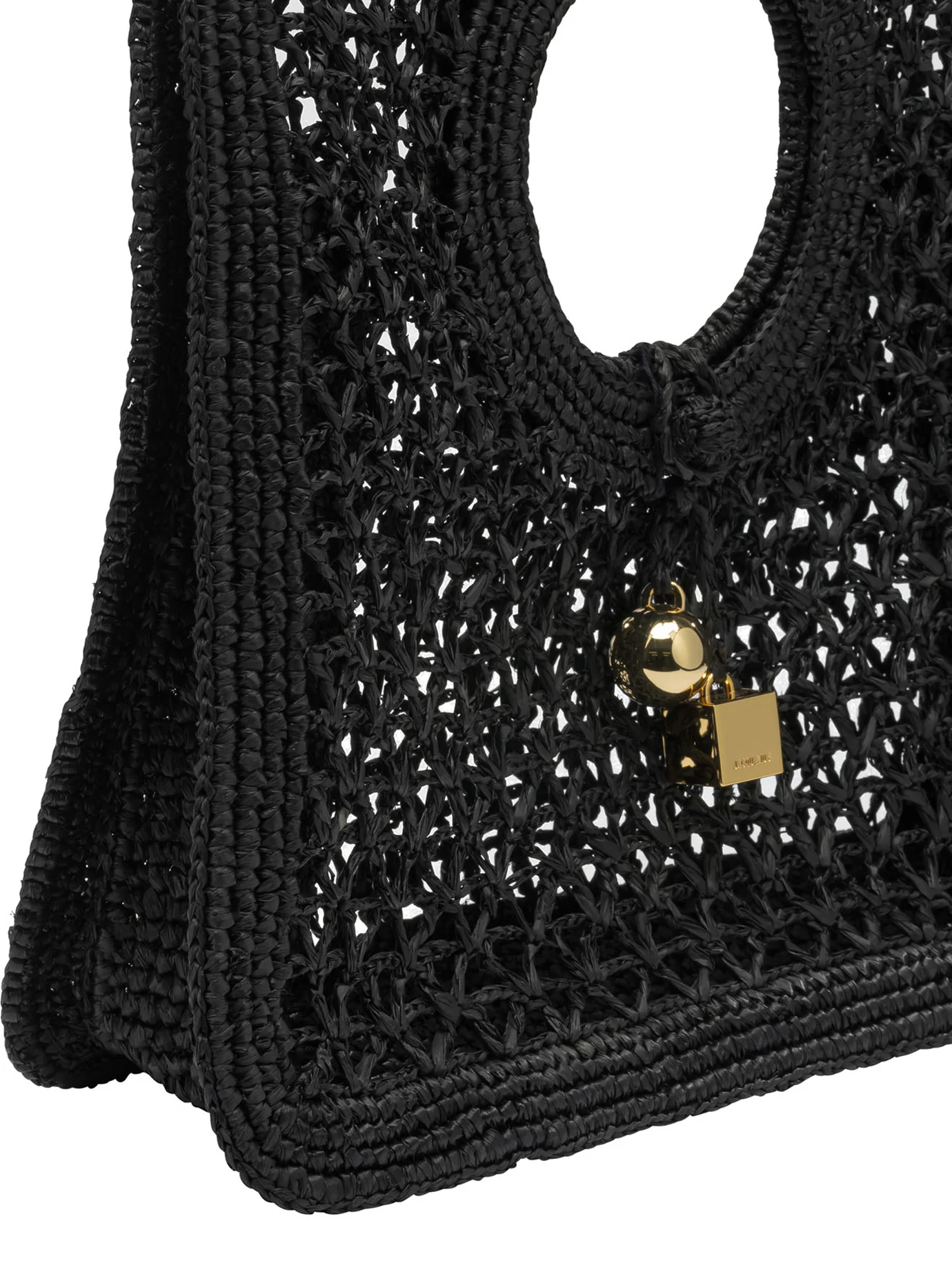 LE PETITE CARRE SPIAGGIA MEDIUM BLACK RAFFIA HANDBAG - Image 4