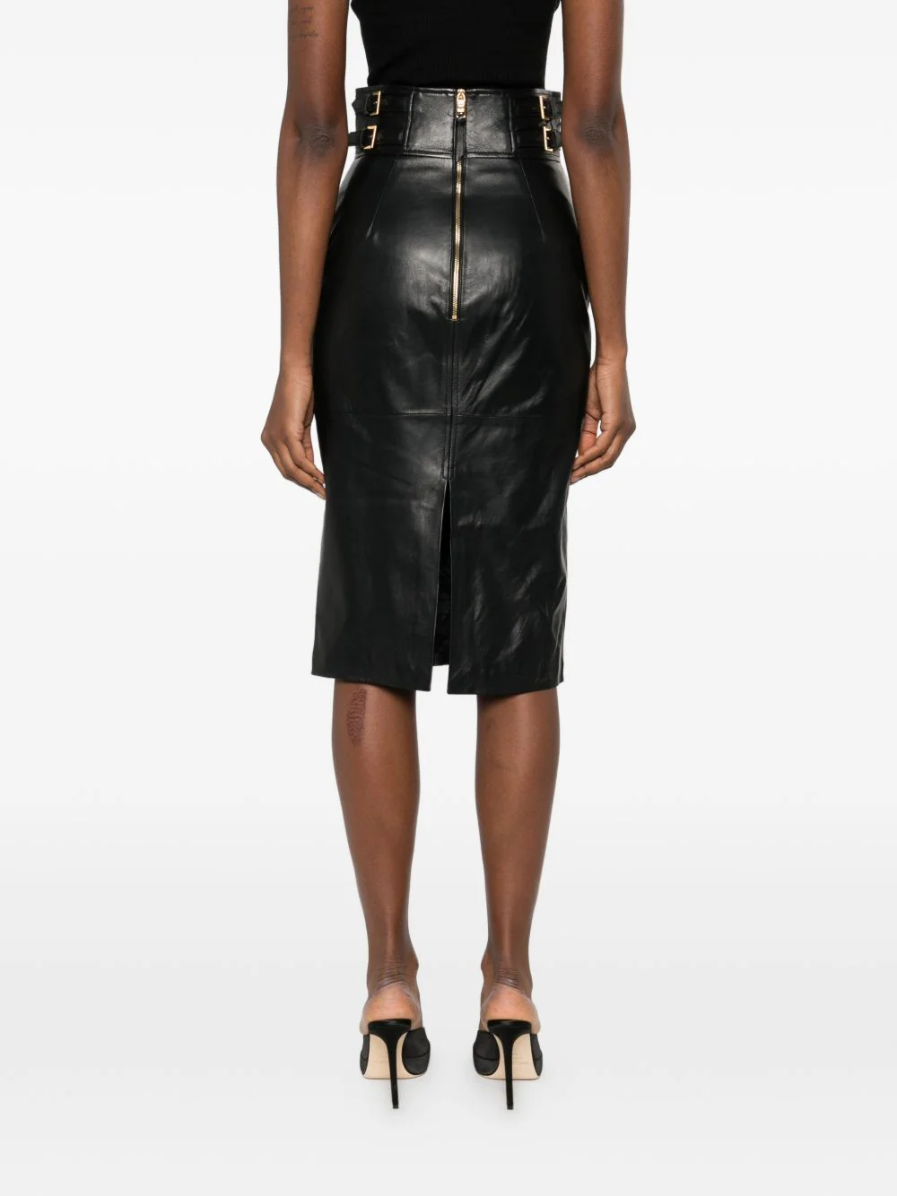 LEATHER MIDI SKIRT - Image 5