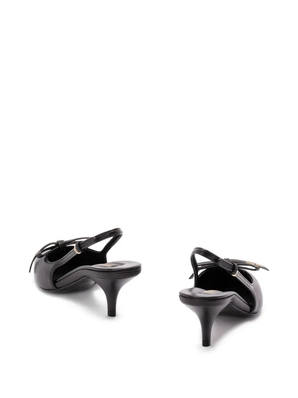 LEATHER SLINGBACK PUMPS WITH BOW - Image 3