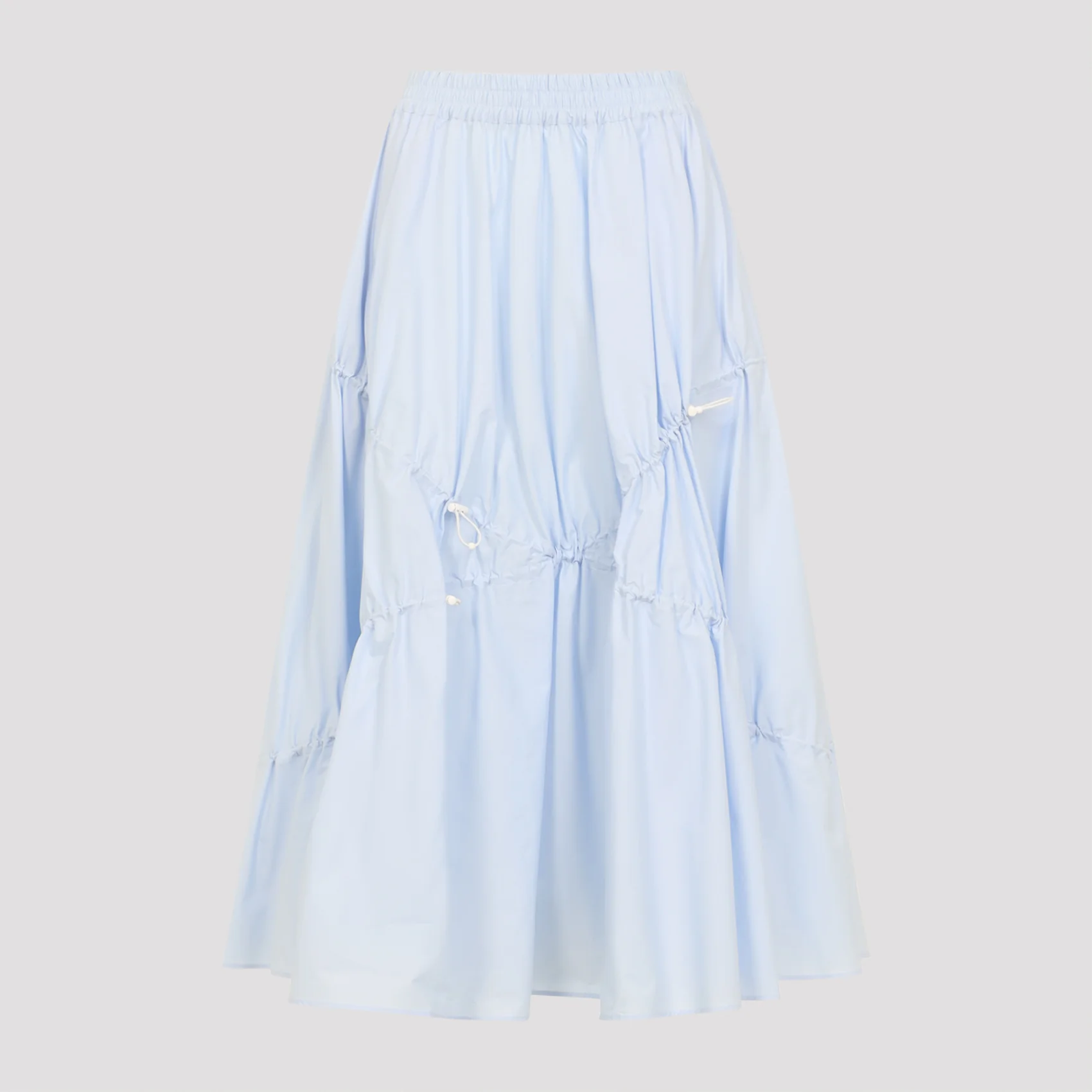 LIGHT BLUE COTTON MIDI SKIRT - Image 2