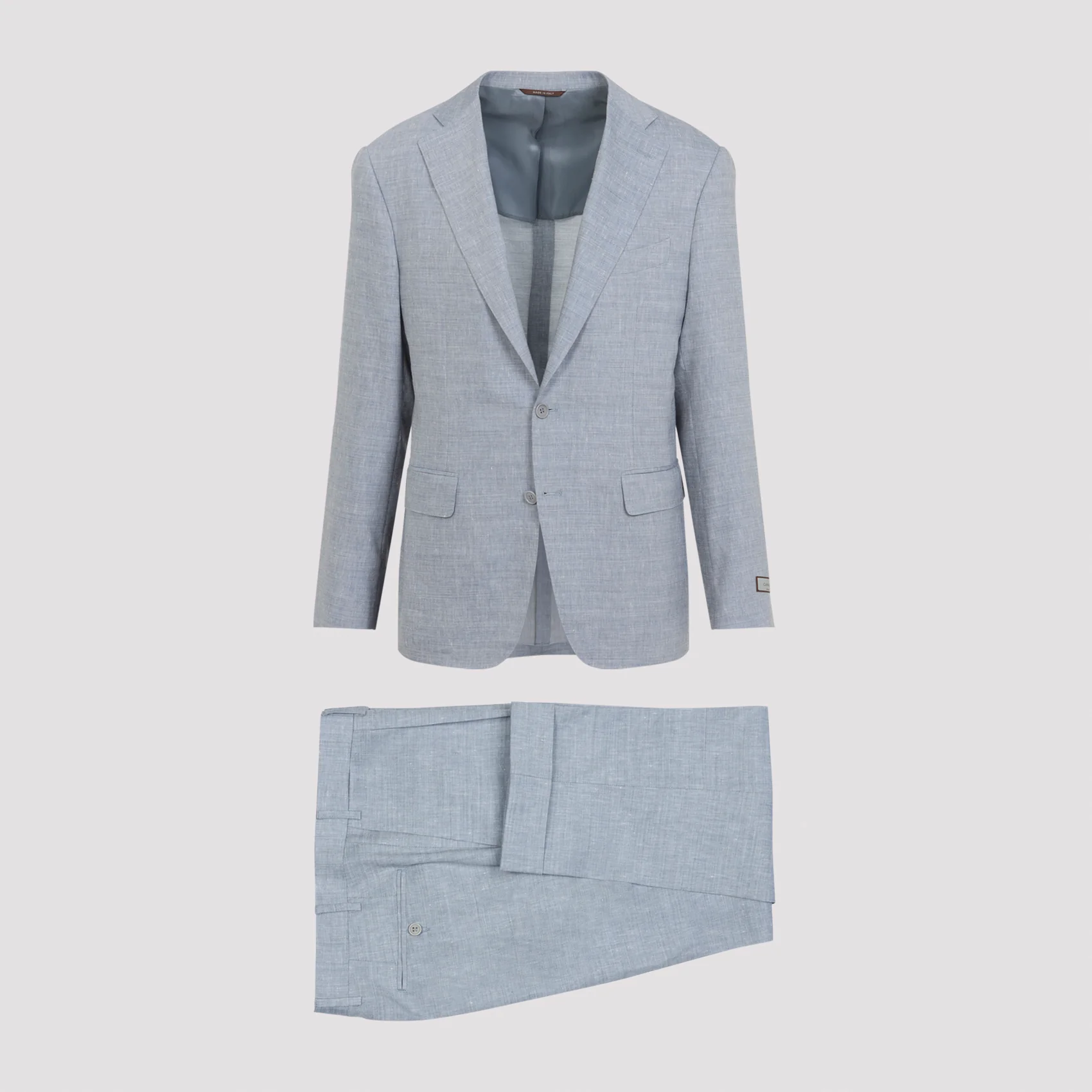 LIGHT BLUE LINEN AND WOOL SUIT - Image 3