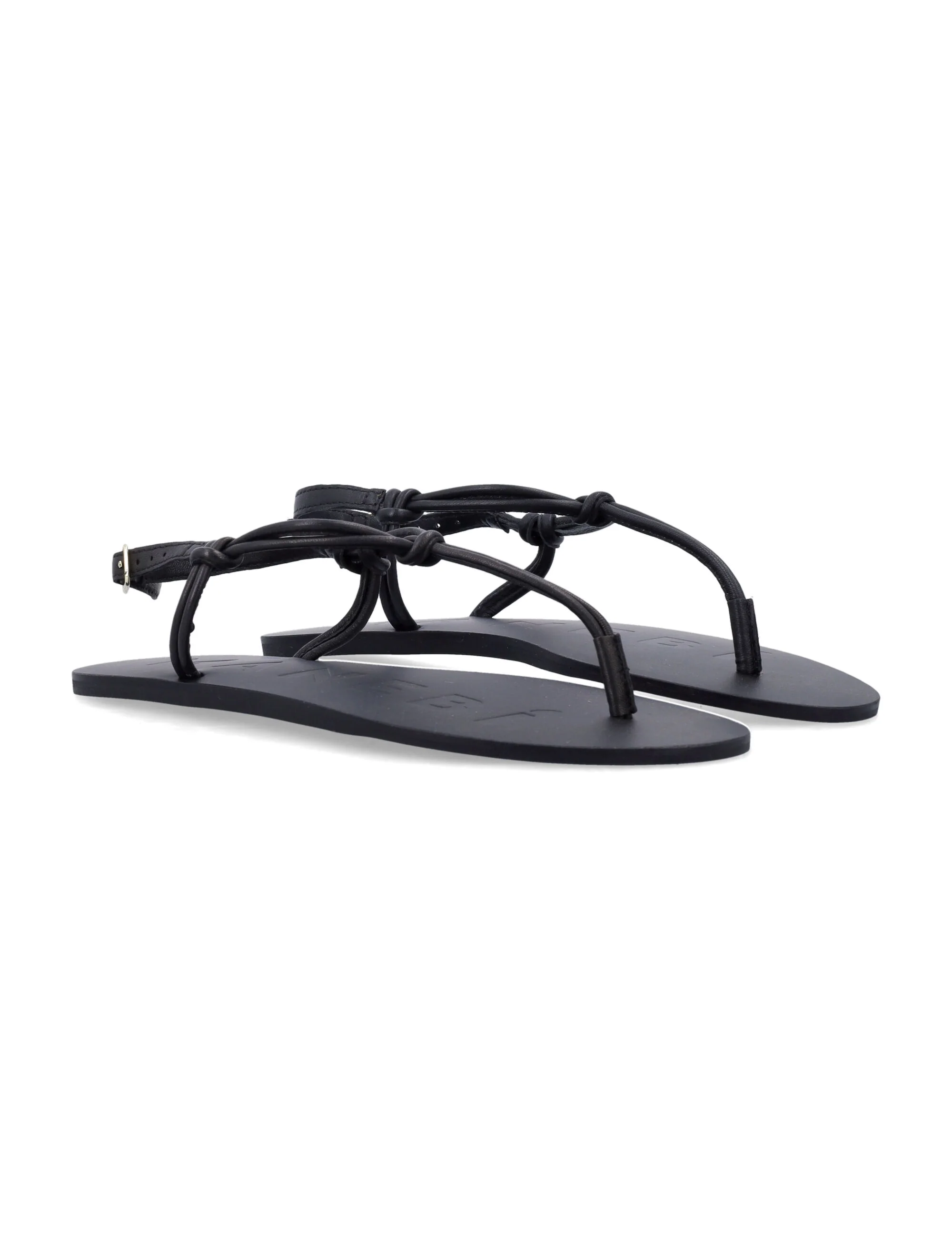 MANEBÌ CANYON BLACK LEATHER SANDALS - Image 2