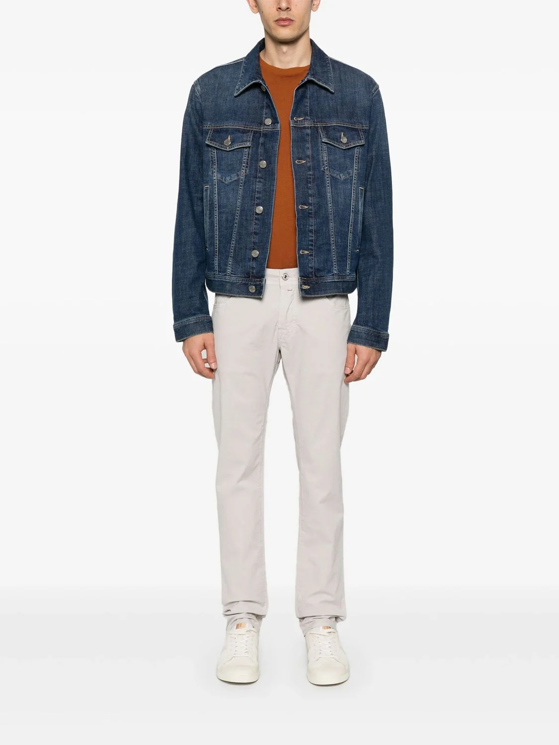MEDIUM BLUE COTTON ELASTANE OUTERWEAR - Image 2
