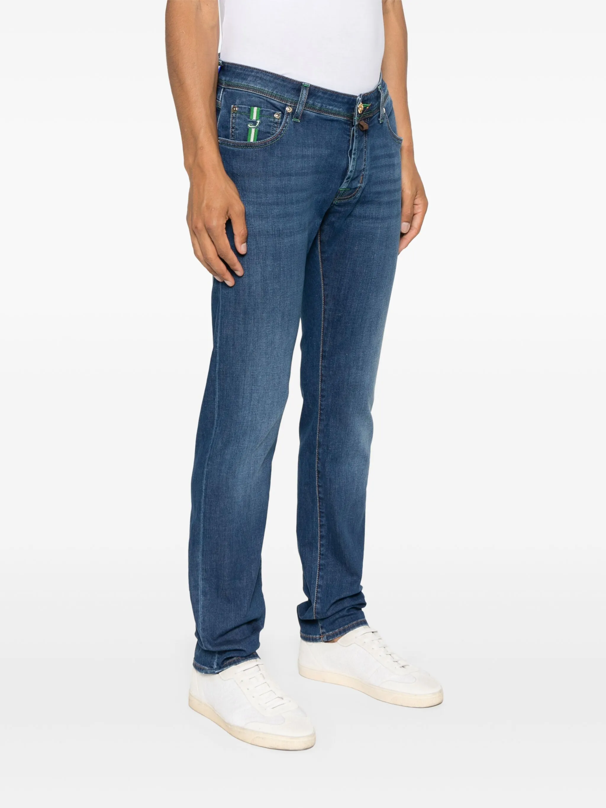MEDIUM BLUE COTTON NICK SLIM - Image 2