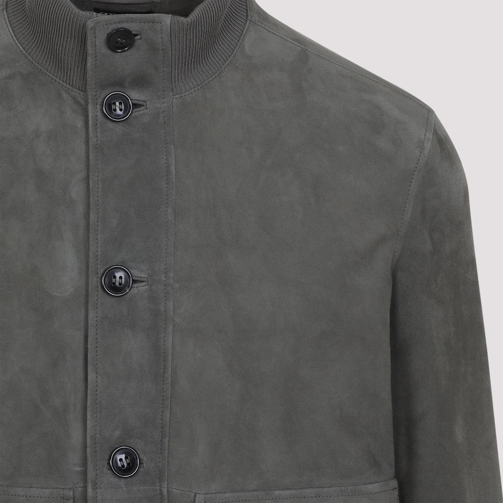 MEDIUM GREY LAMB LEATHER BLOUSON JACKET - Image 5