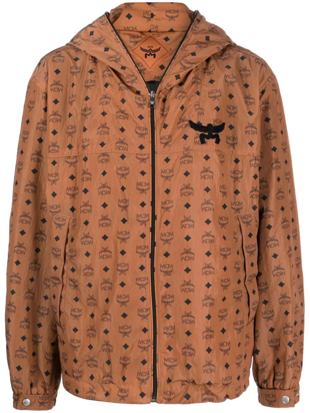 MONOGRAM PRINT HOODED JACKET