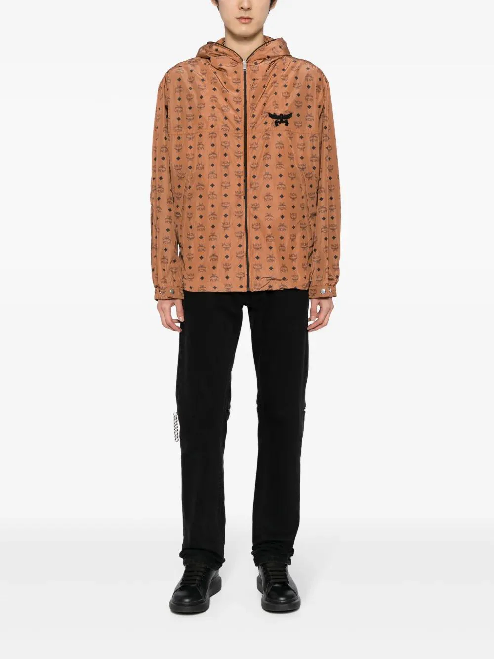 MONOGRAM PRINT HOODED JACKET - Image 2