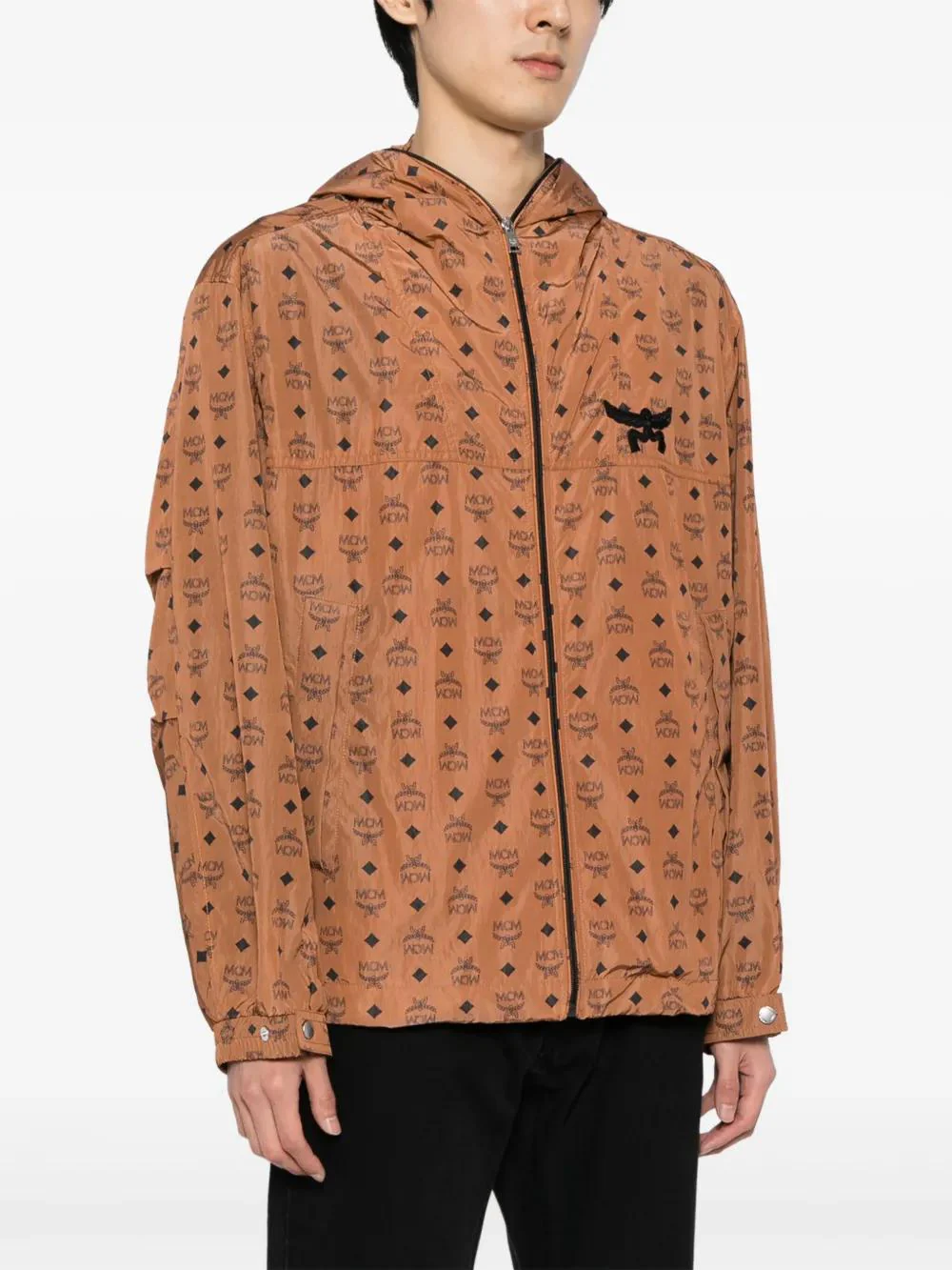 MONOGRAM PRINT HOODED JACKET - Image 3