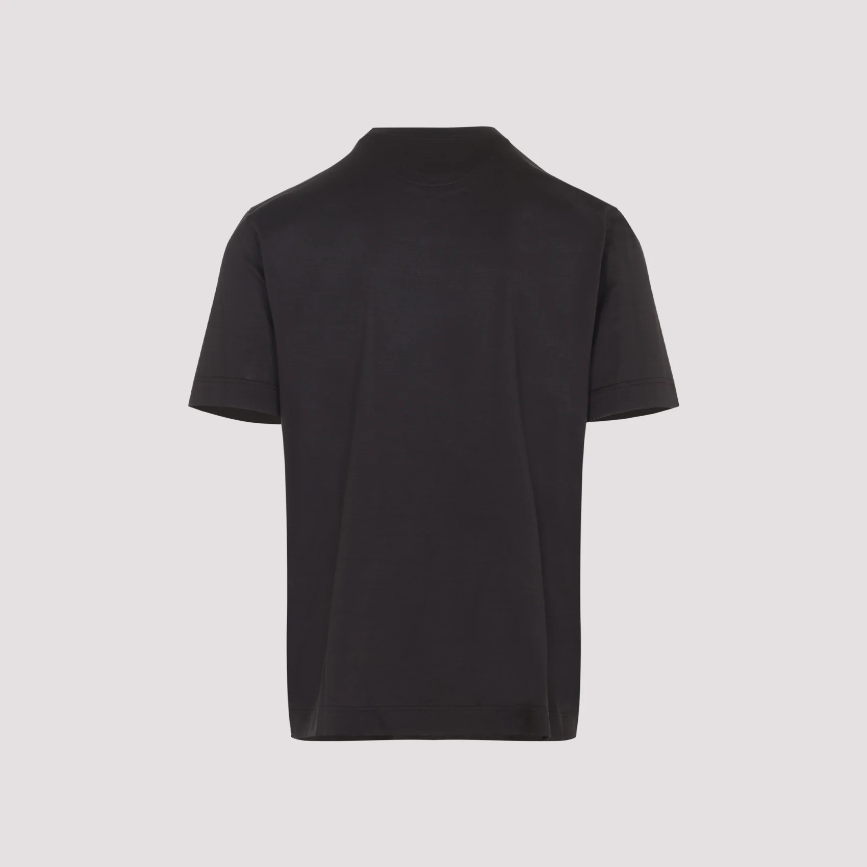 MUD BROWN COTTON STRIPE TAPE DETAIL T-SHIRT - Image 4