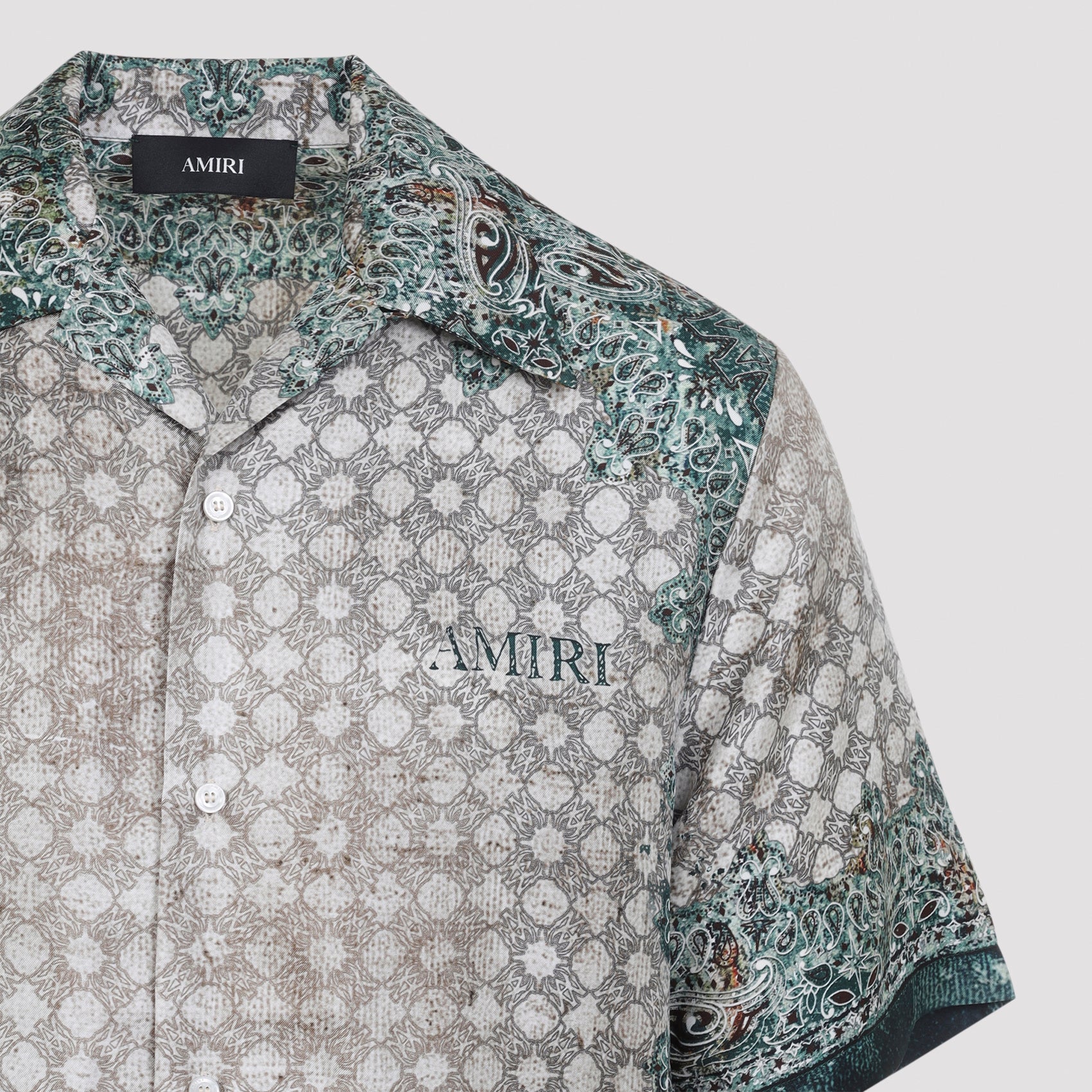 MULTICOLOR BANDANA BOWLING SILK SHIRT - Image 4