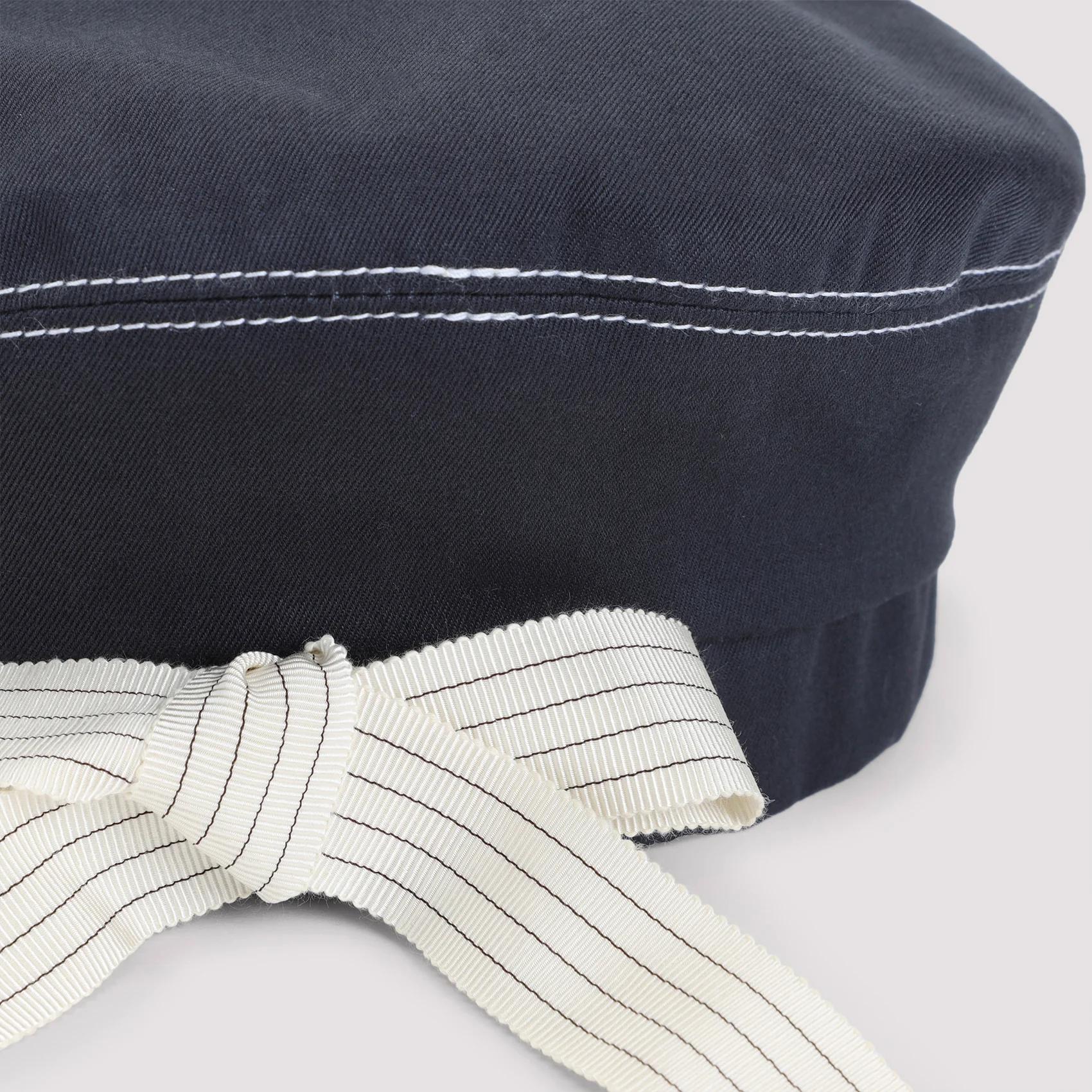 NAVY BLUE COTTON HAT - Image 5