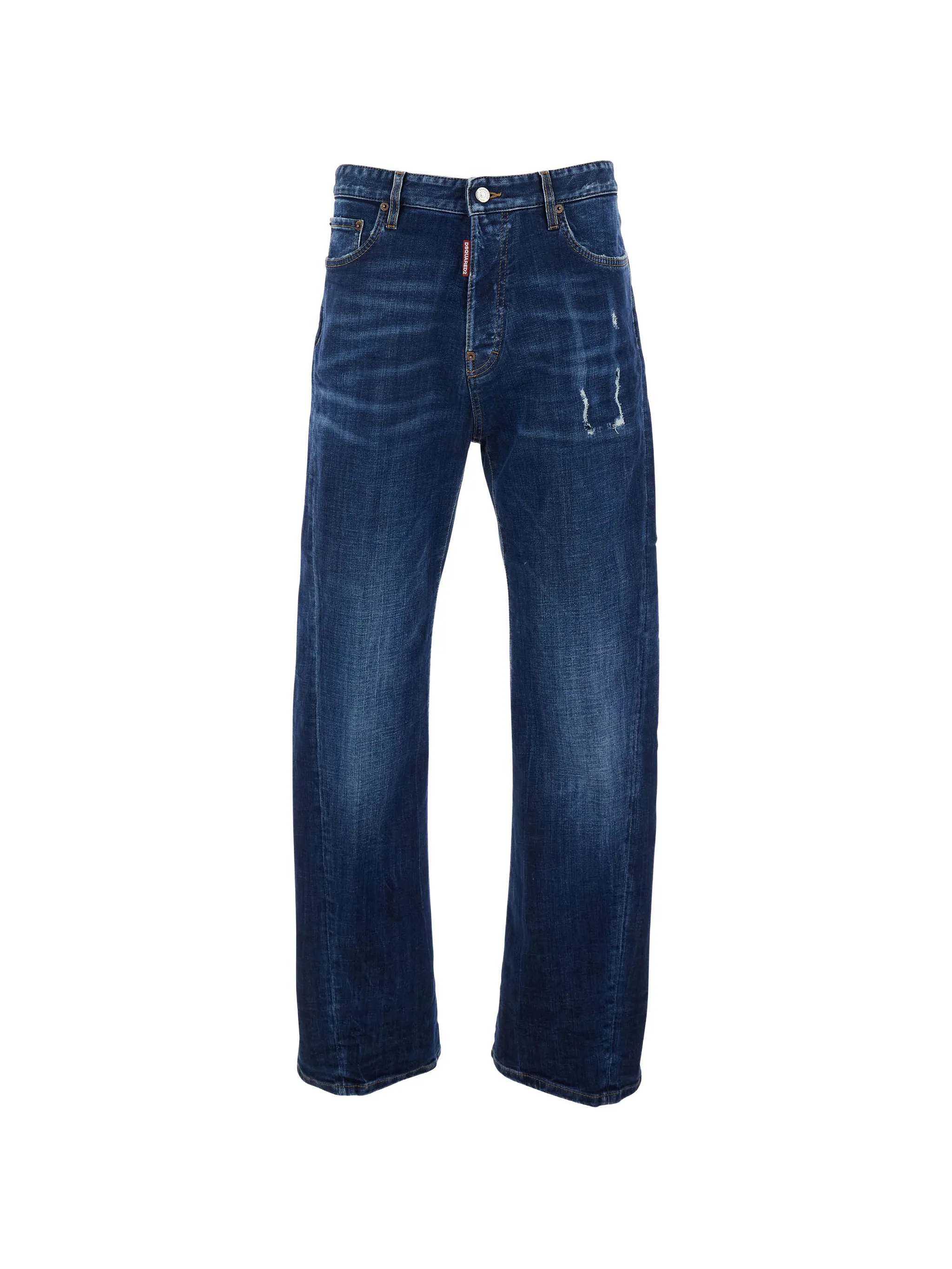 NAVY BLUE COTTON POLYESTER PANTS