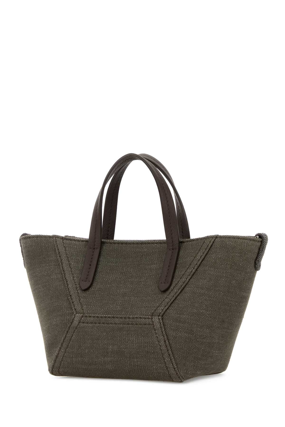OLIVE GREEN FABRIC HANDBAG - Image 2