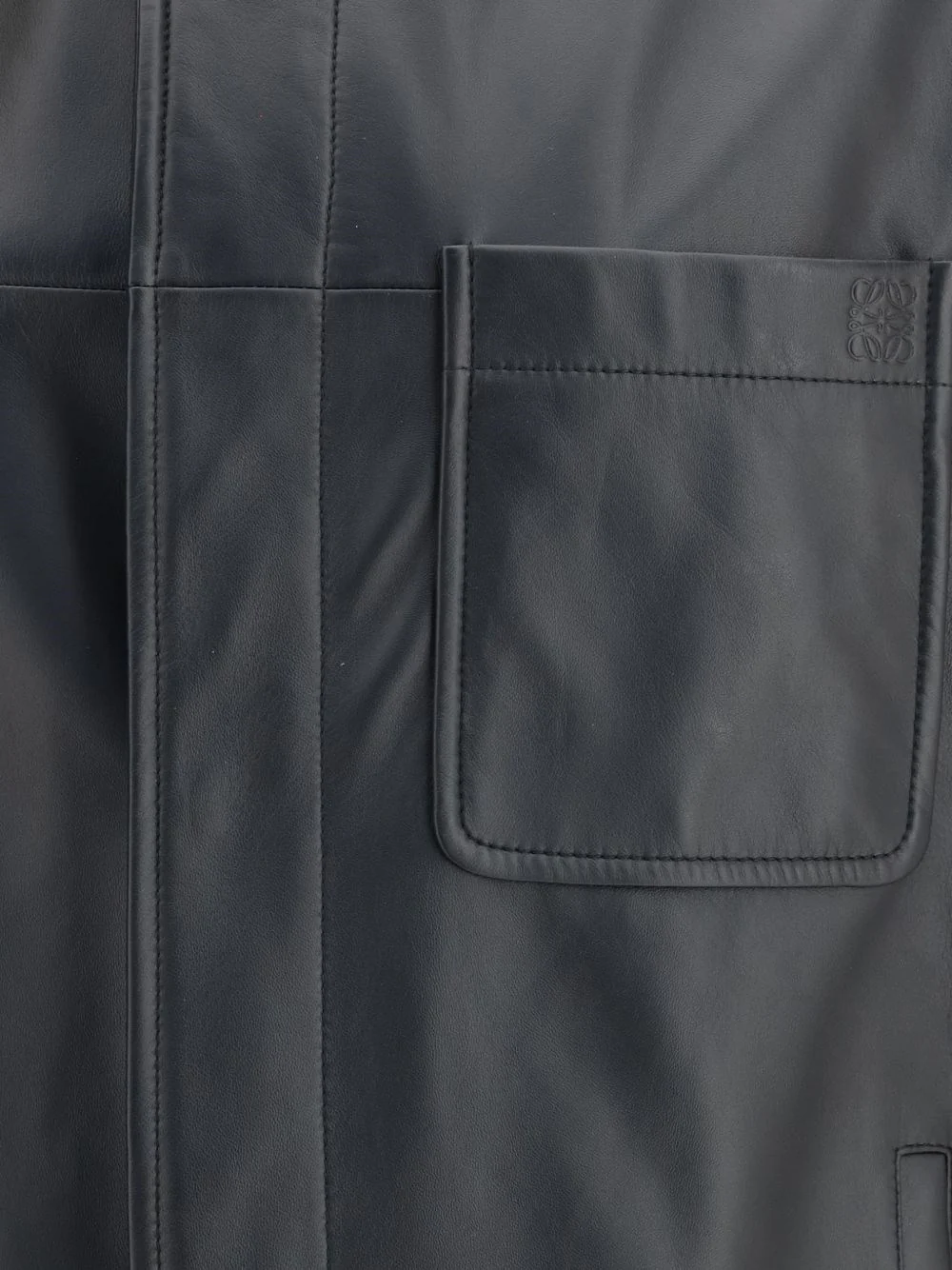 Overshirt jacket in leather - Image 3