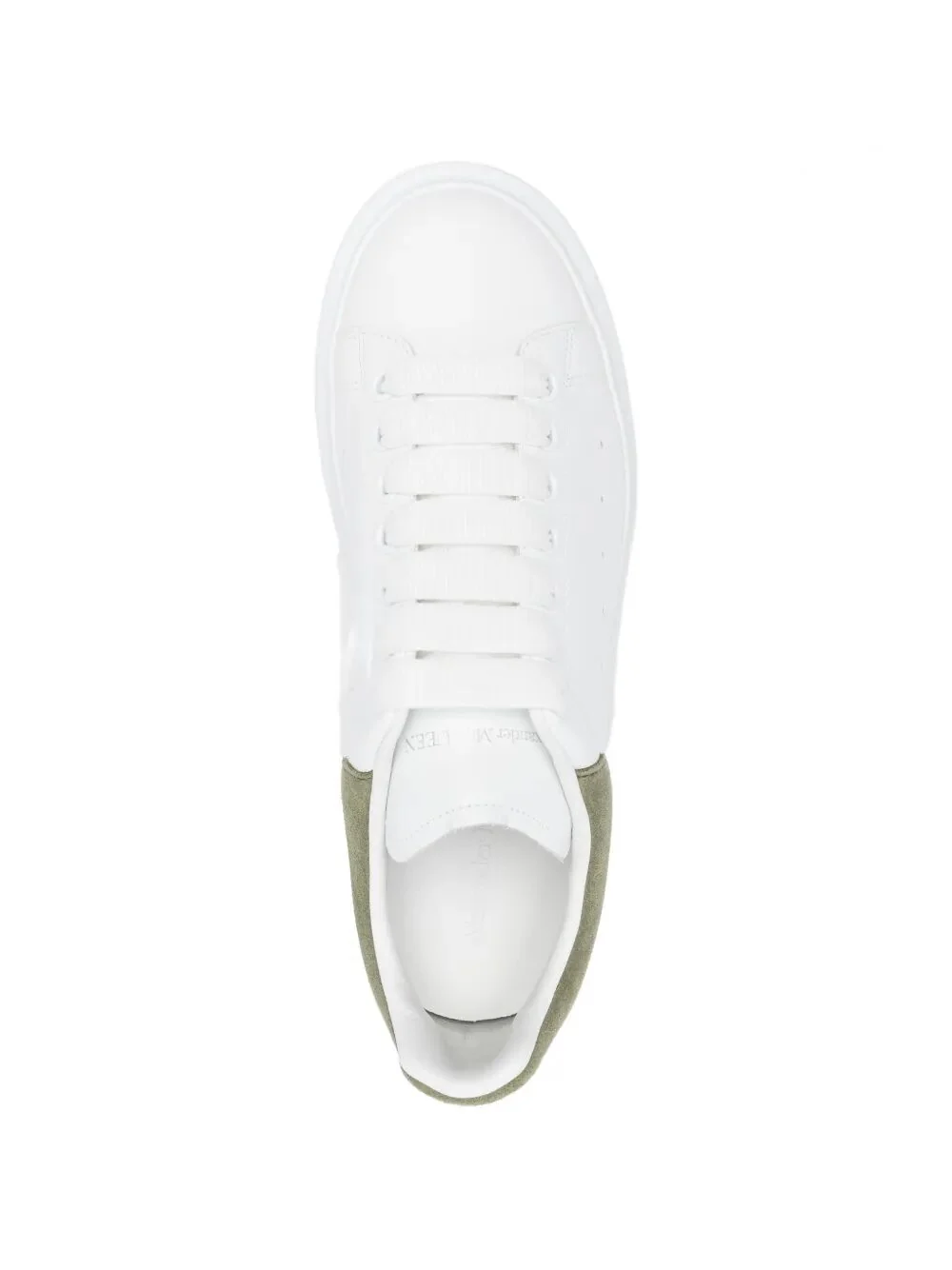 OVERSIZED SNEAKERS IN WHITE/OLIVE GREEN - Image 4