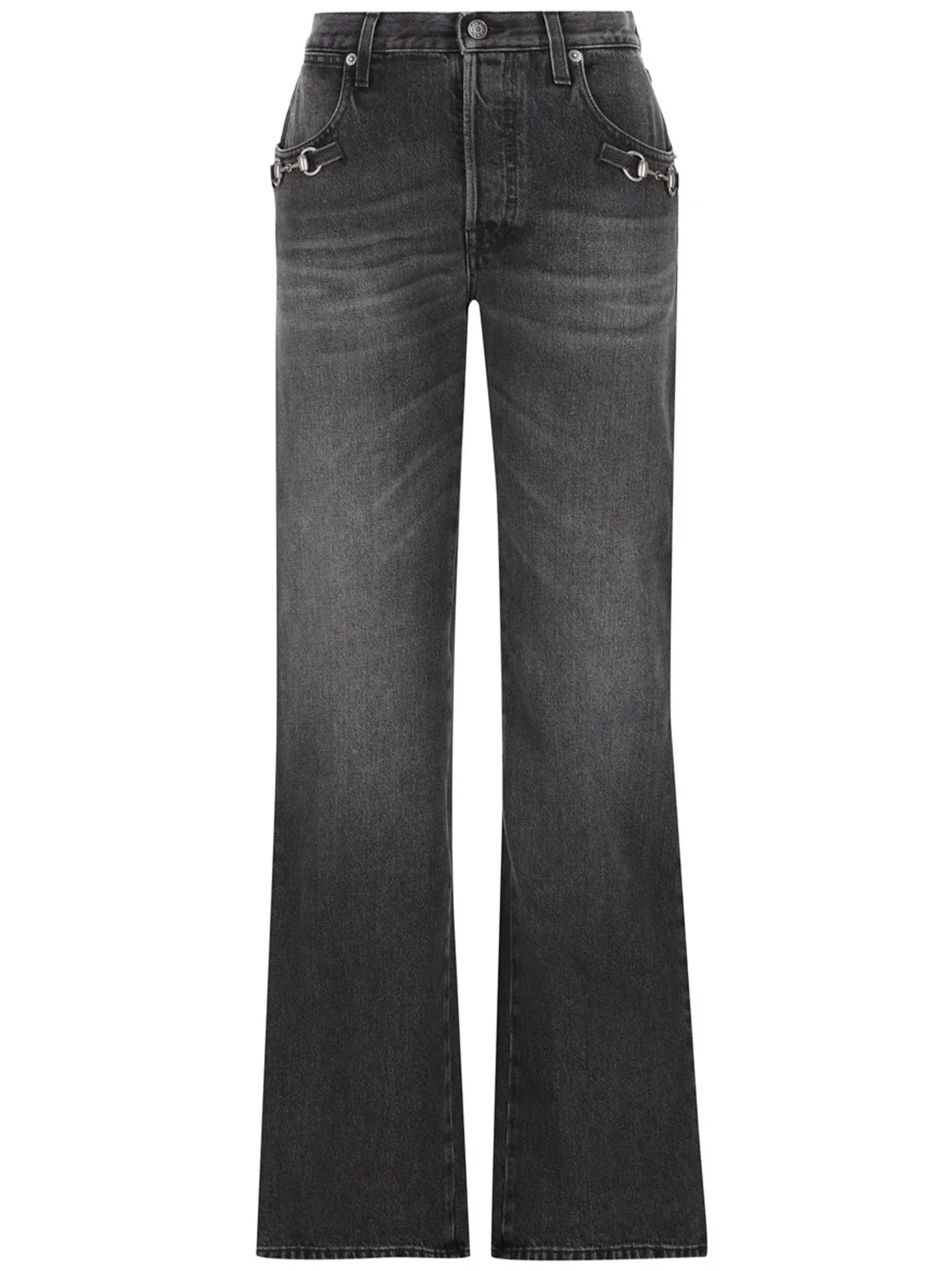 PETITE FIT LOW RISE GREY COTTON TROUSERS