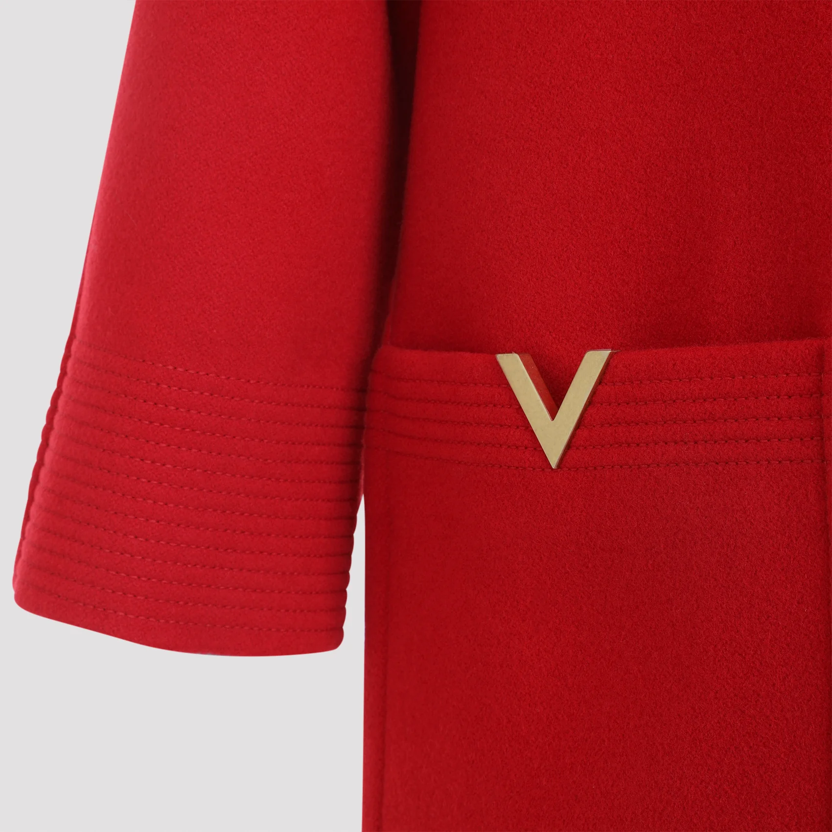 RED VIRGIN WOOL COAT - Image 5
