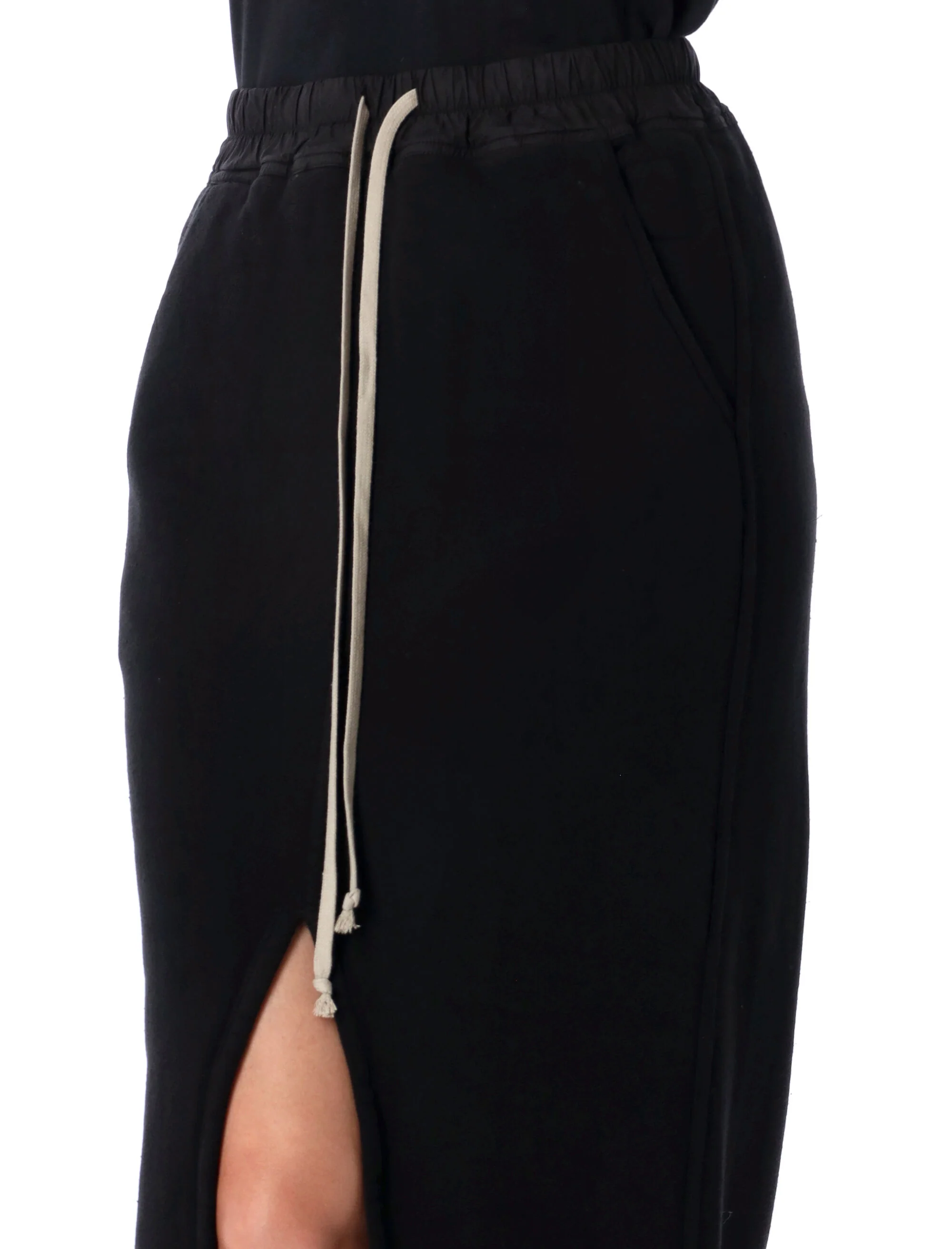 RICK OWENS DRKSHDW BLACK SLIT SKIRT - Image 3