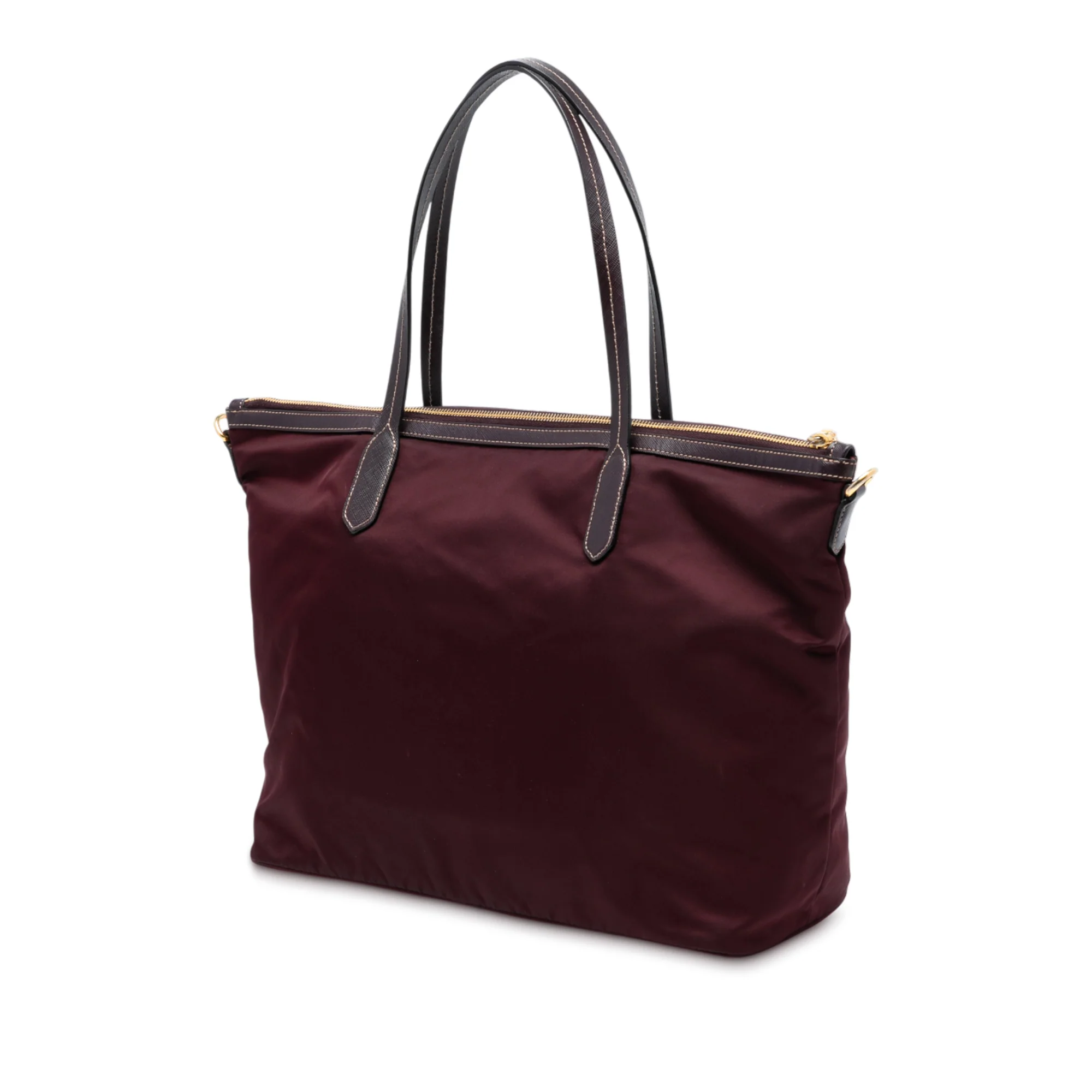 Saffiano Trimmed Tessuto Satchel - Image 2