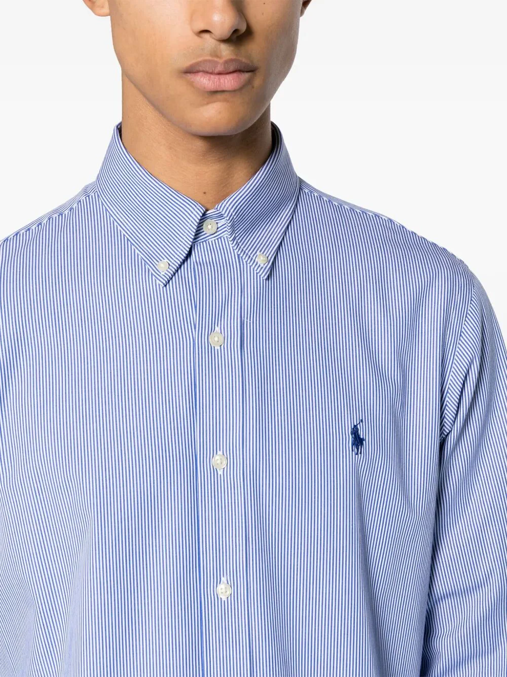 SLIM FIT STRIPED STRETCH POPLIN SHIRT - Image 4