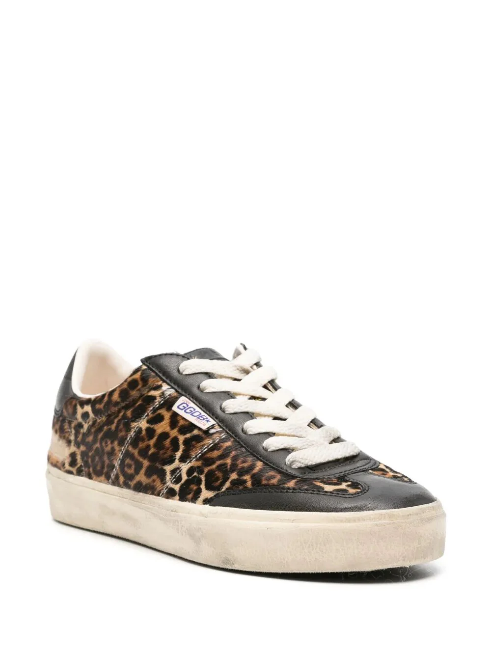 SOUL STAR SNEAKERS IN LEOPARD-PRINT PONY SKIN WITH BLACK NAPPA LEATHER HEEL TAB AND INSERTS - Image 2