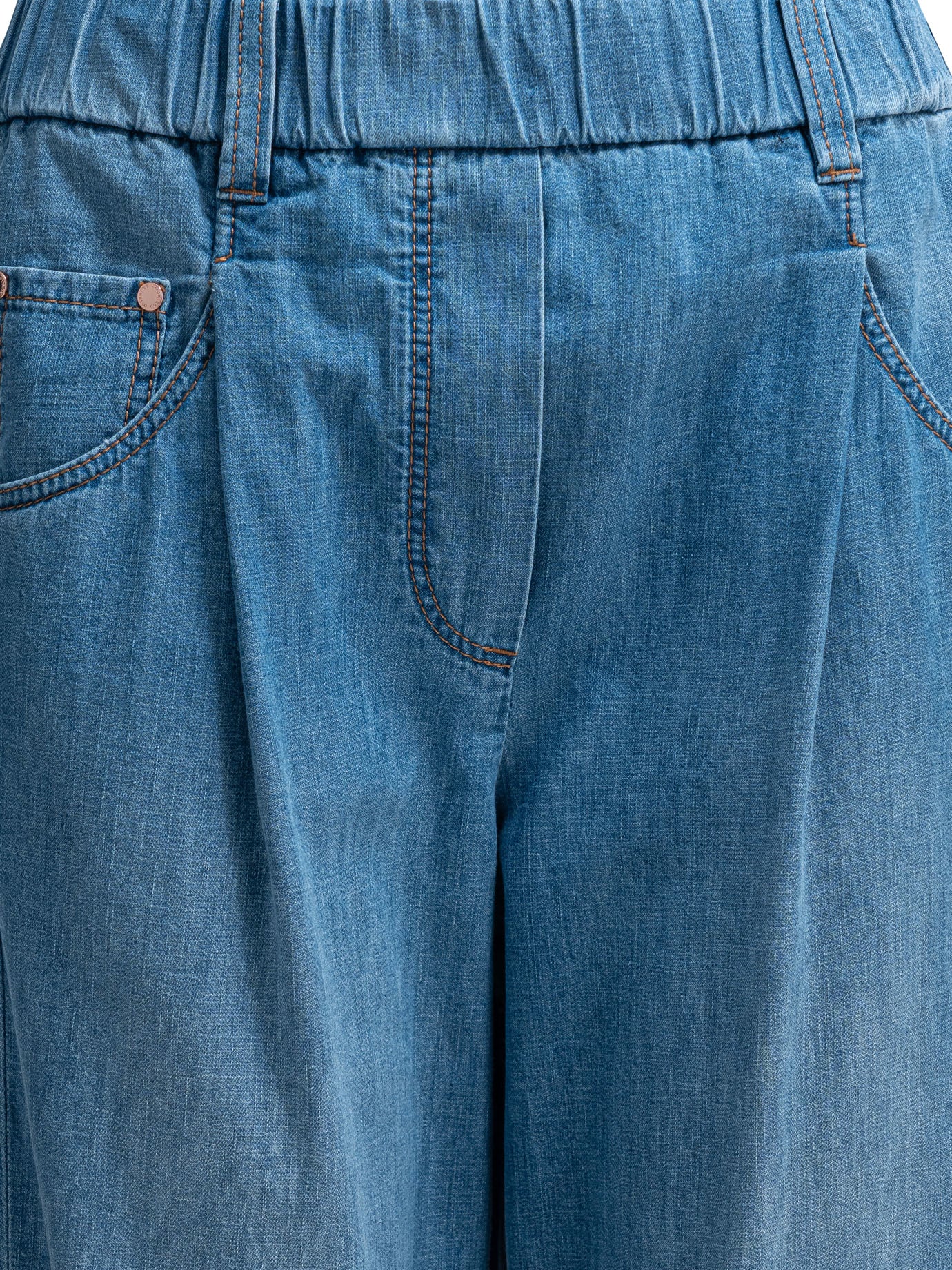 STRAIGHT-LEG LIGHT BLUE COTTON JEANS - Image 3