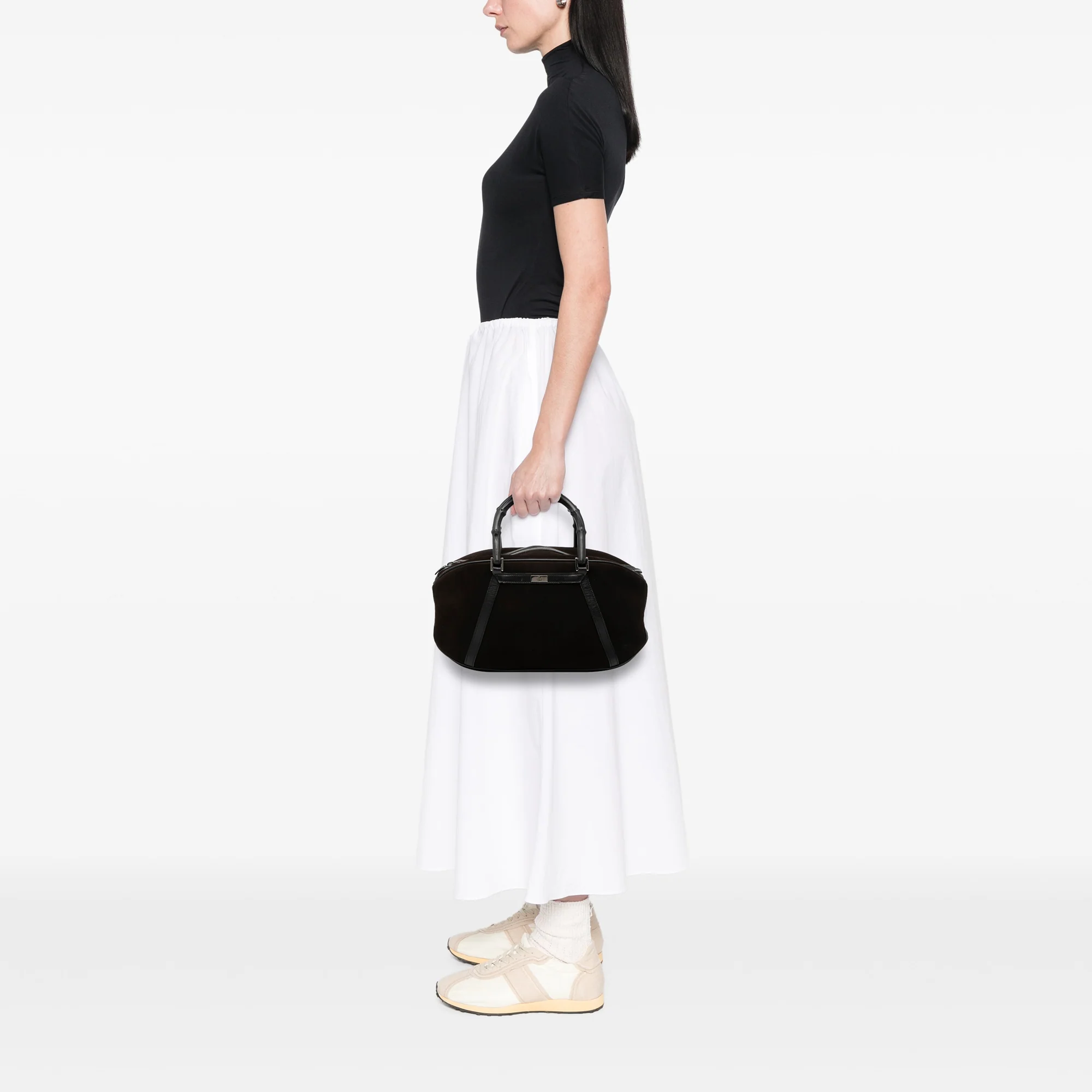 Suede Bamboo Handbag - Image 7
