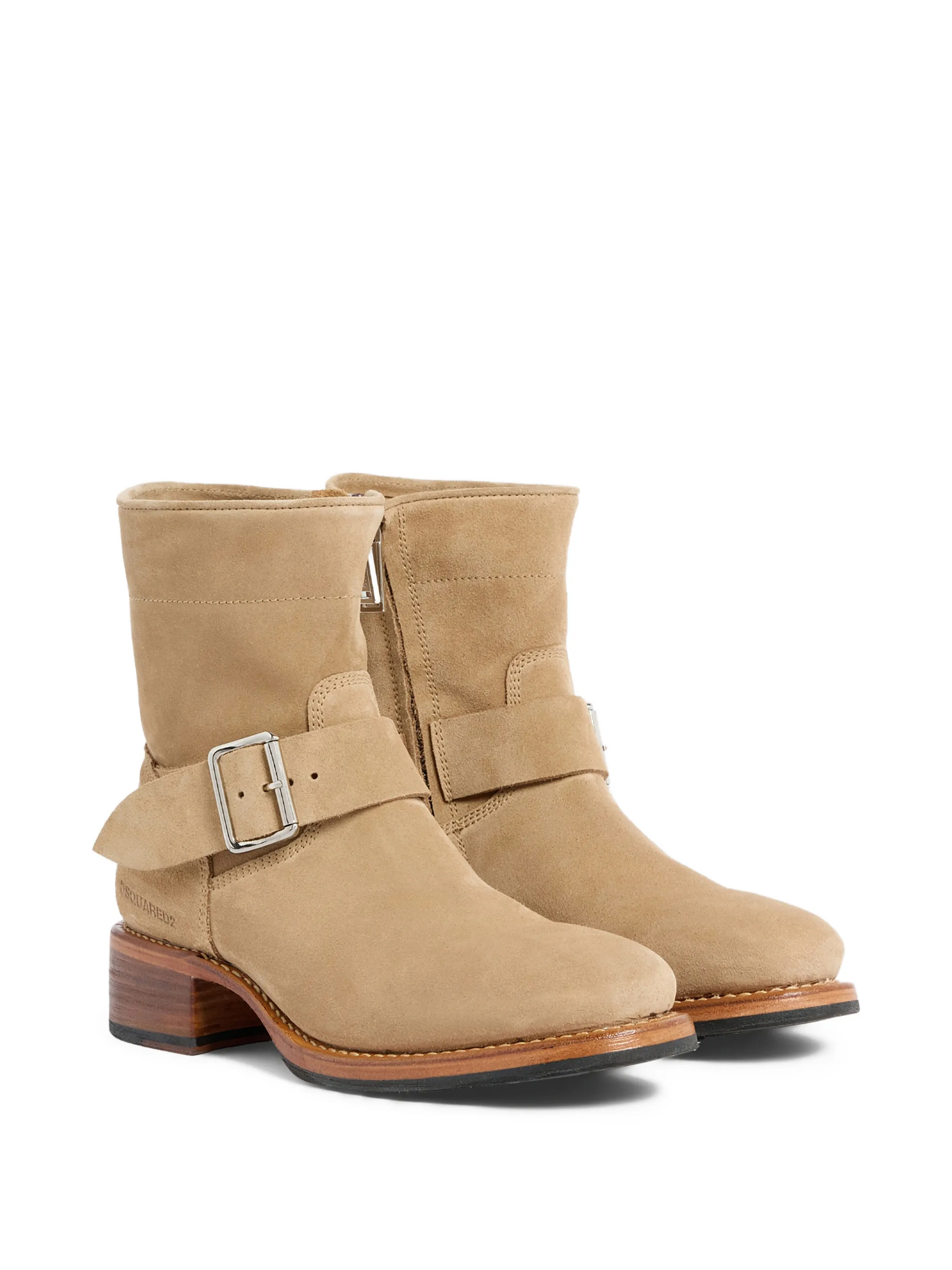 TABACCO CALF LEATHER BIKER BOOTS - Image 4